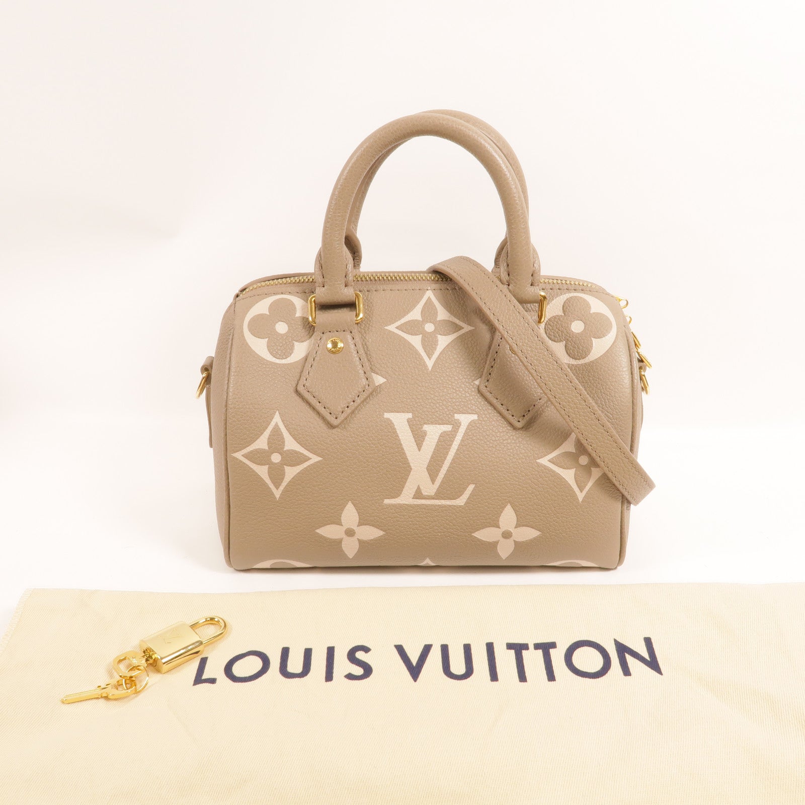 LOUIS VUITTON Monogram Empreinte Speedy Bandouliere 20扣手挽肩背兩用袋