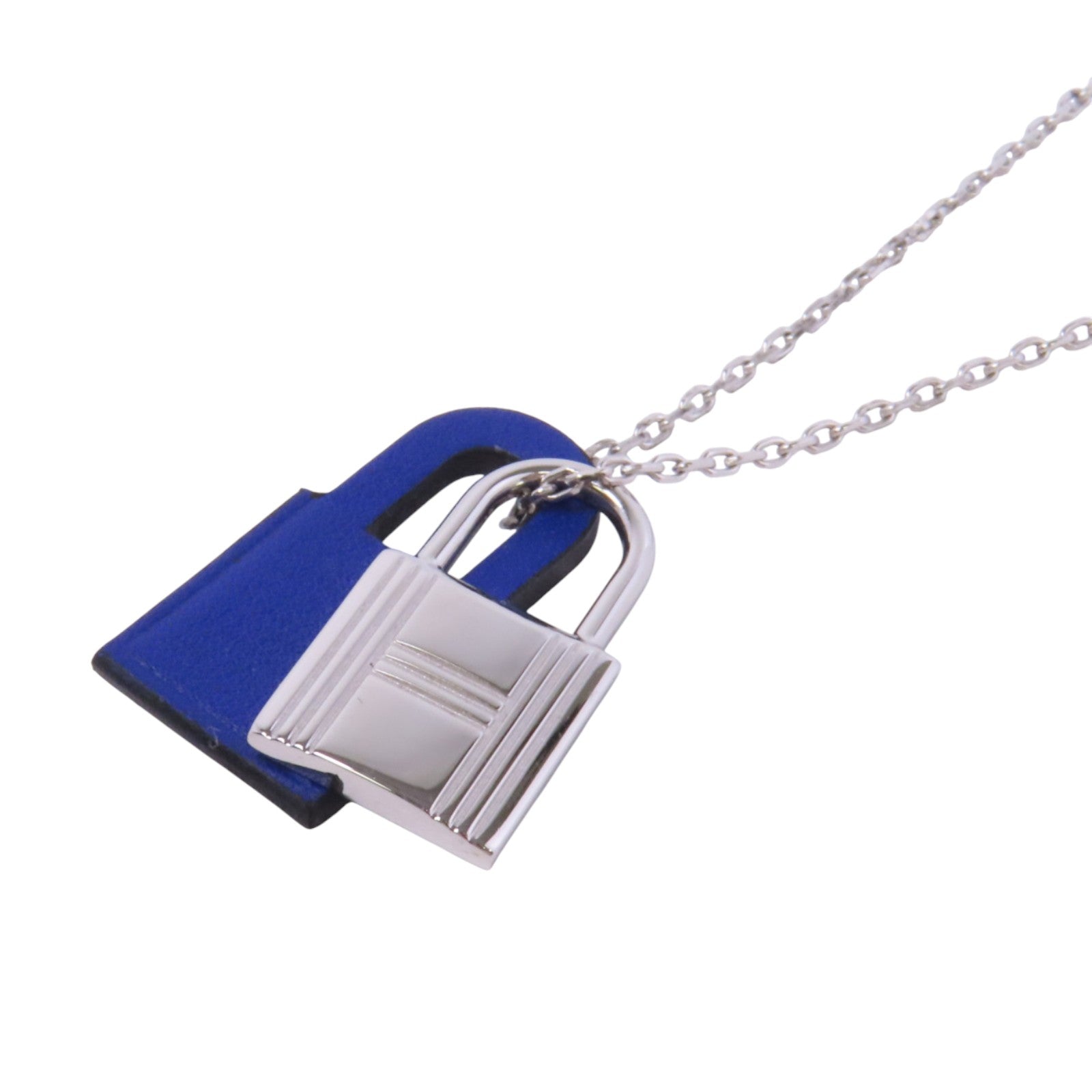 HERMES 牛皮皮革O'Kelly Necklace銀扣項鏈
