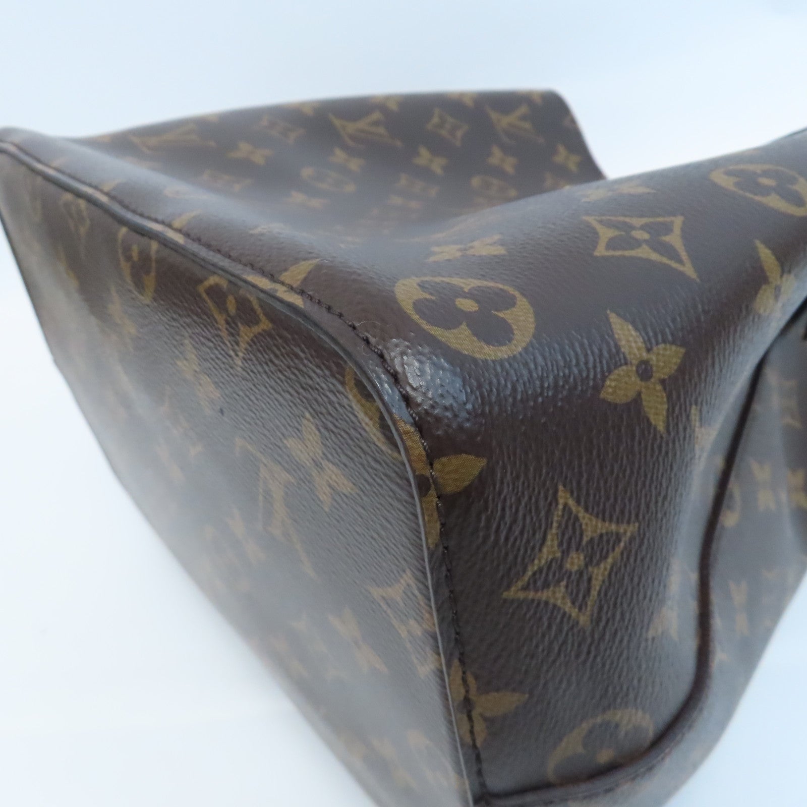LOUIS VUITTON Monogram Neo Noe MM金扣肩背袋啡色/紅色