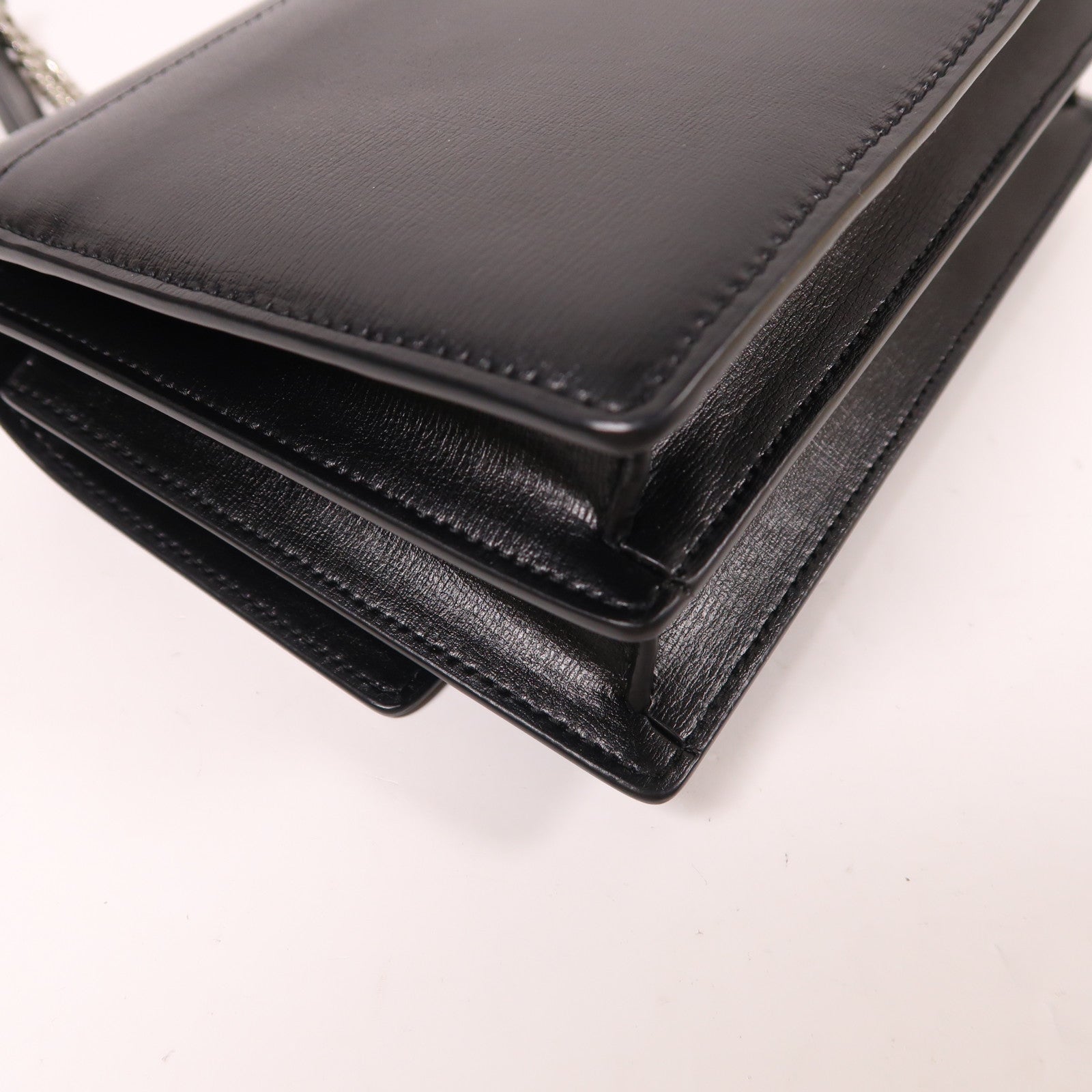 SAINT LAURENT 牛皮皮革Sunset Medium銀扣鏈帶肩背袋