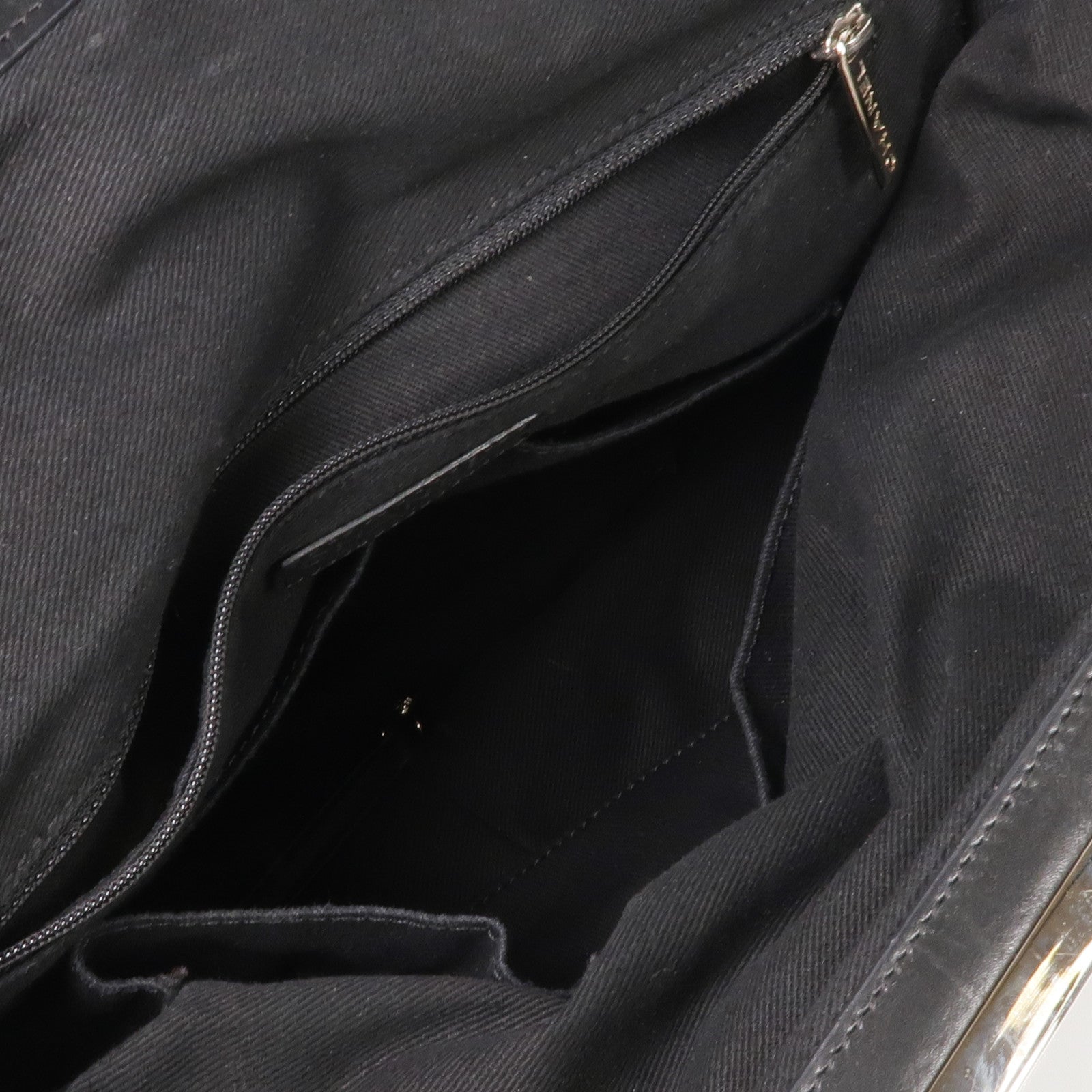 CHANEL 牛皮皮革Handbag銀扣手挽袋