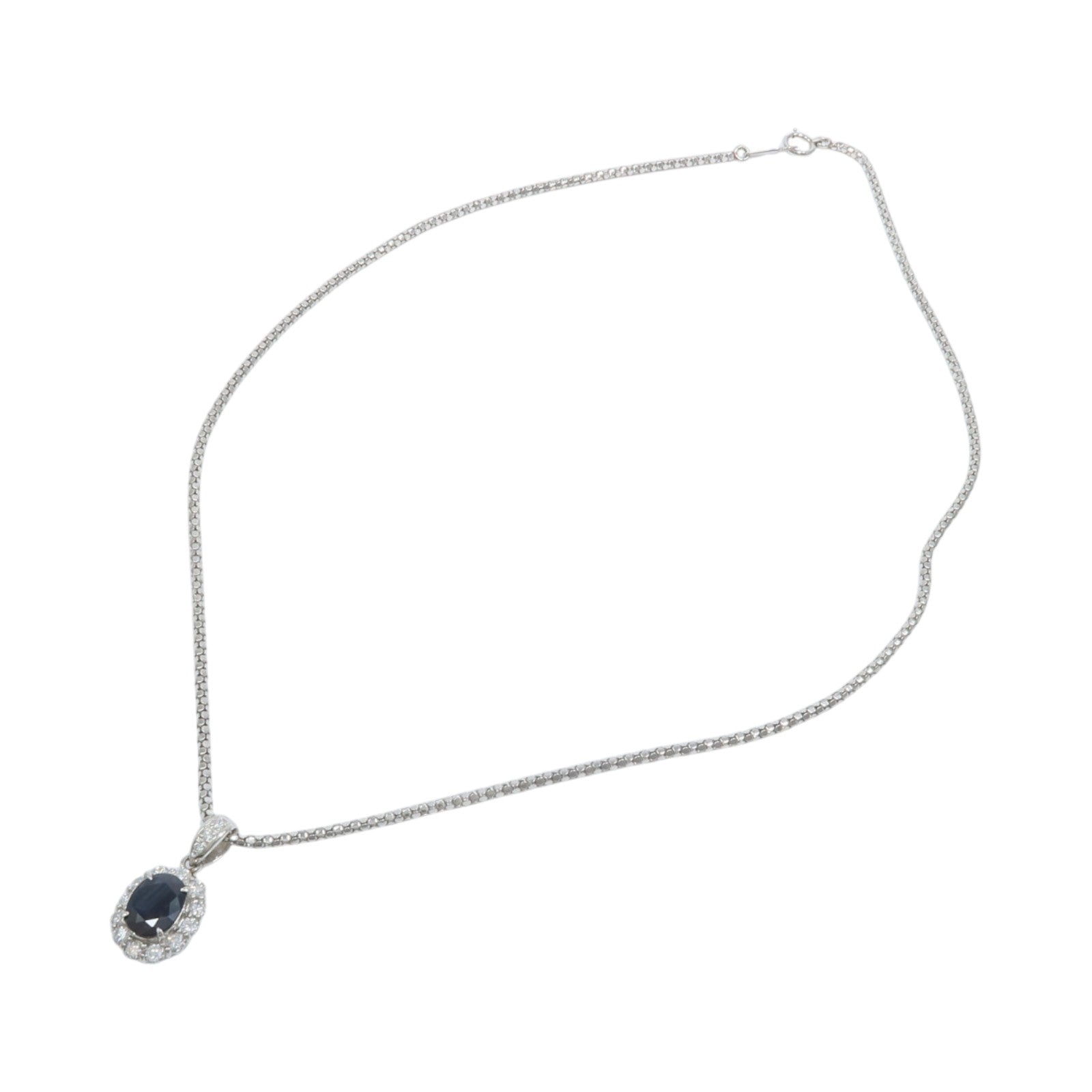 JEWELRY PT850鉑金Sapphire Diamond Necklace藍寶石/鑽石項鍊