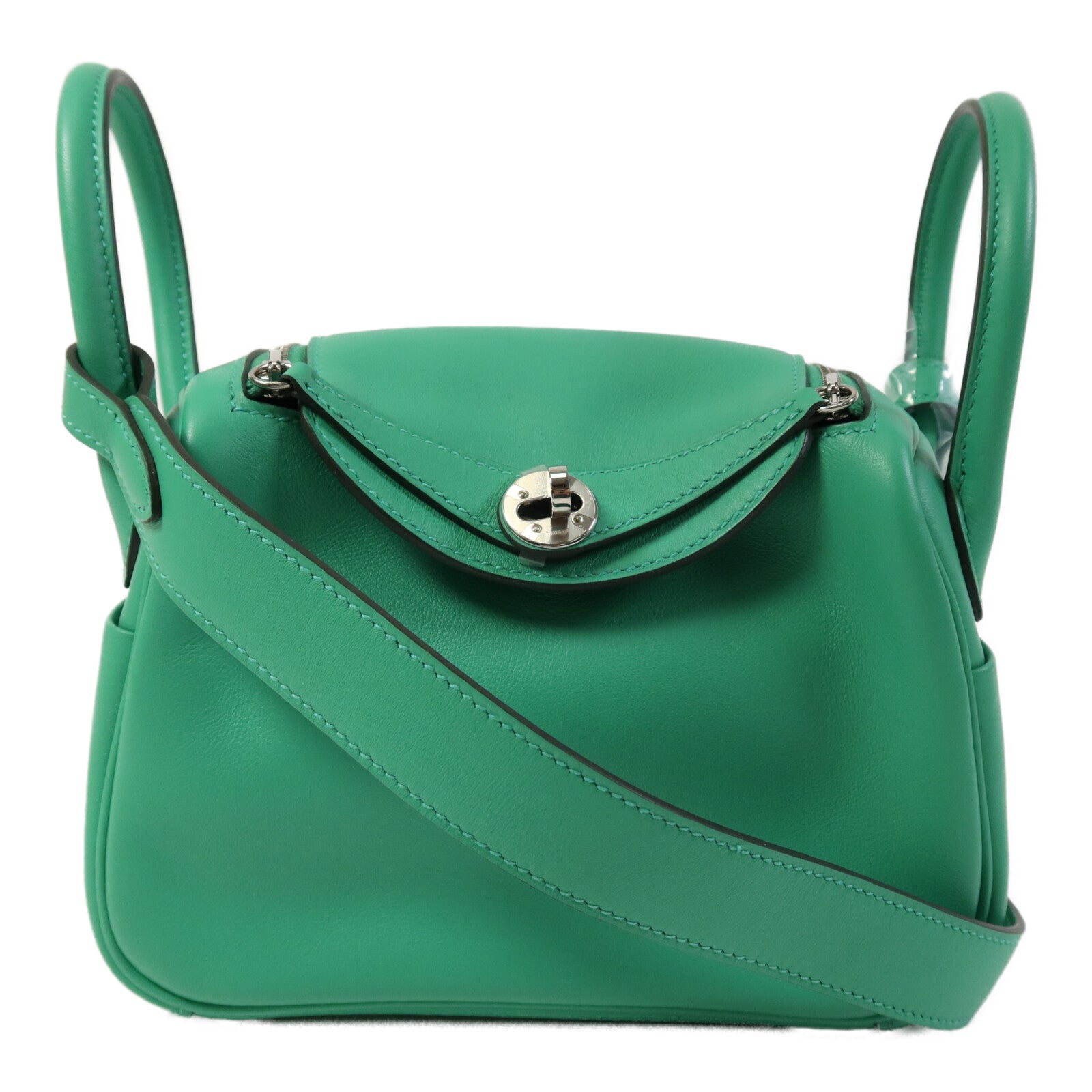 HERMES Swift皮革Mini Lindy金扣手挽肩背兩用袋Menthe