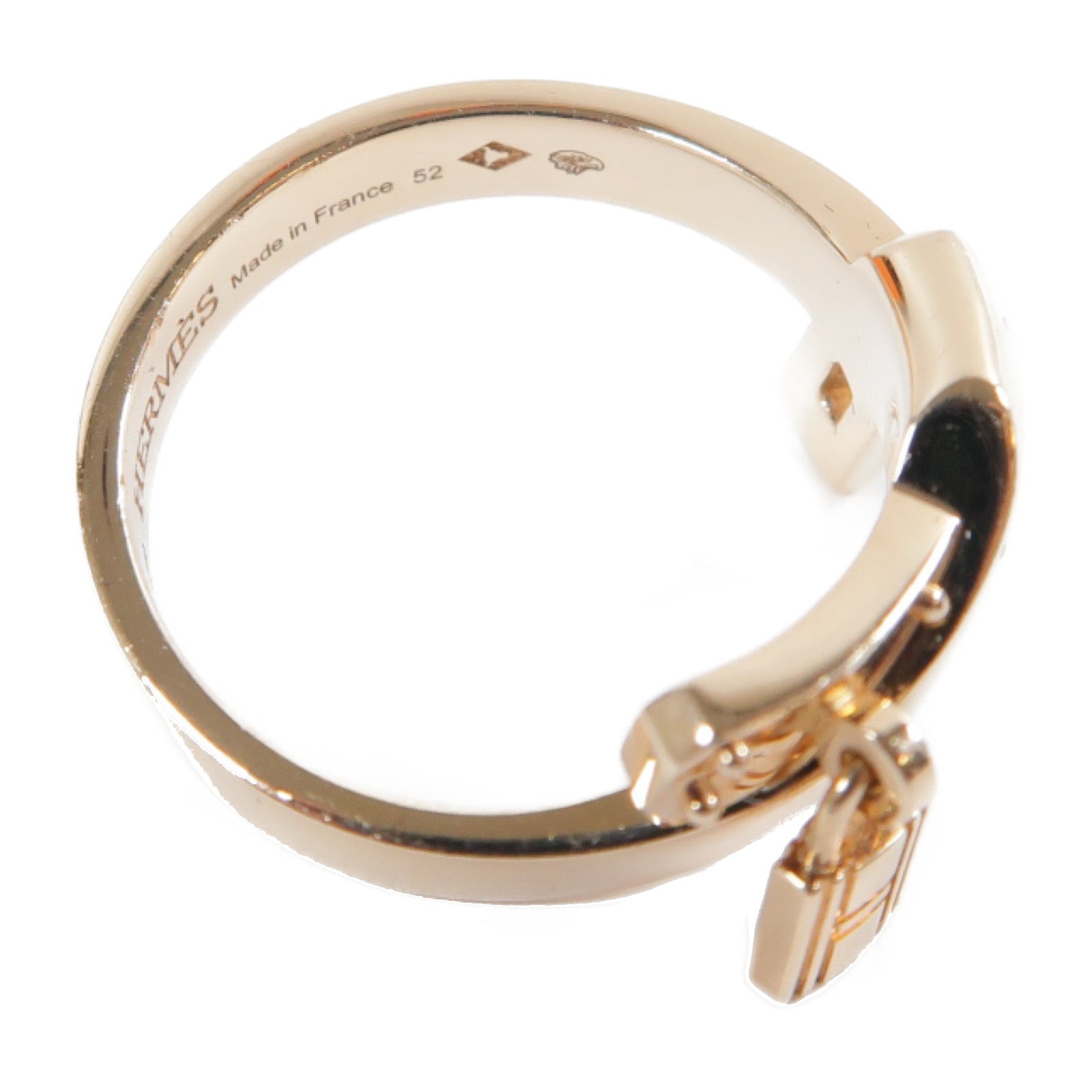 HERMES 【激減優惠】18K玫瑰金Kelly Gavroche Ring戒指US#5.75