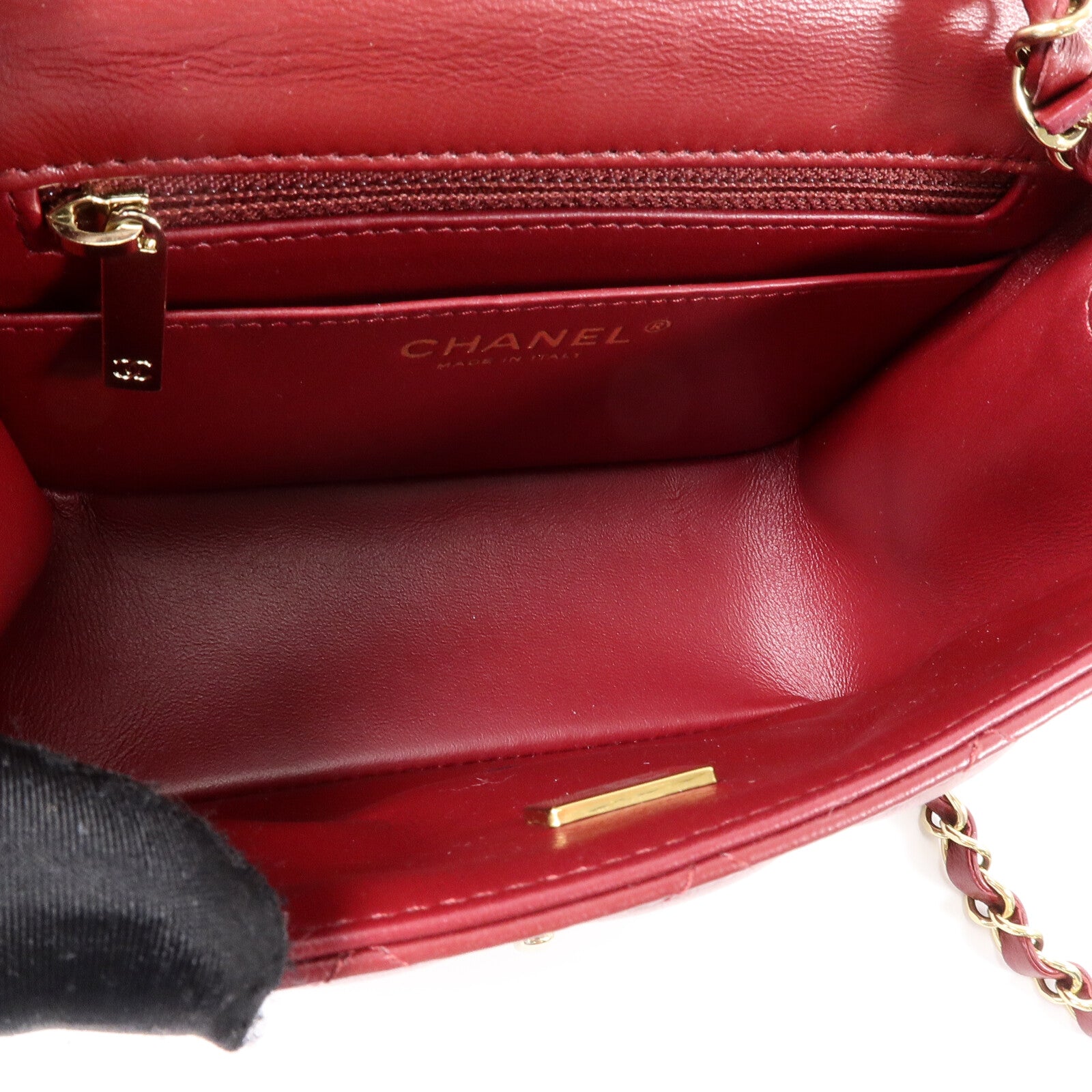 CHANEL 羊皮皮革Mini Classic 17鏈帶肩背袋