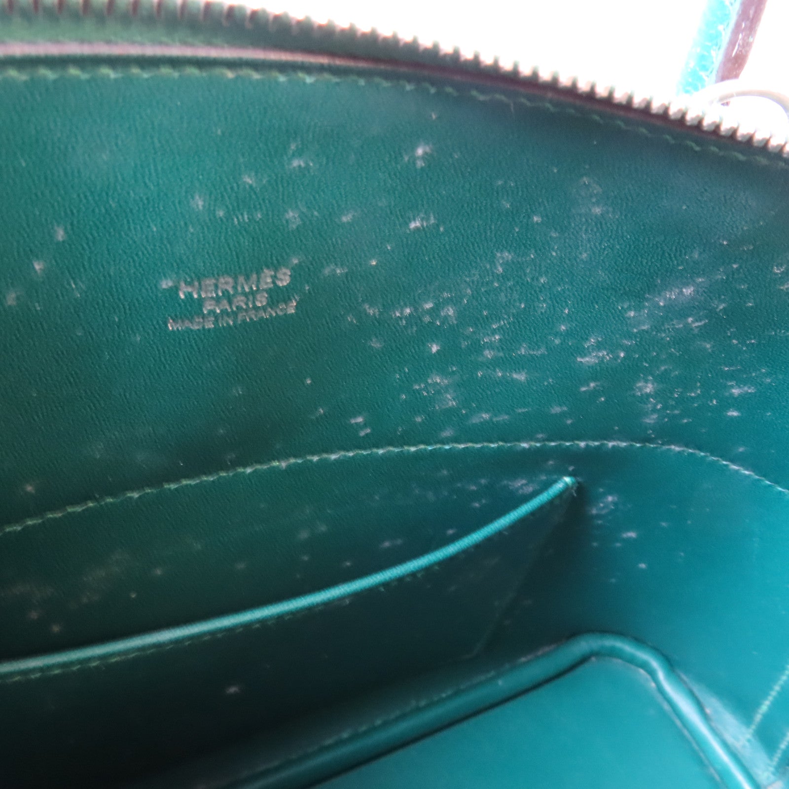 HERMES Epsom皮革Bolide 27銀扣手挽肩背兩用袋Malachite/綠色