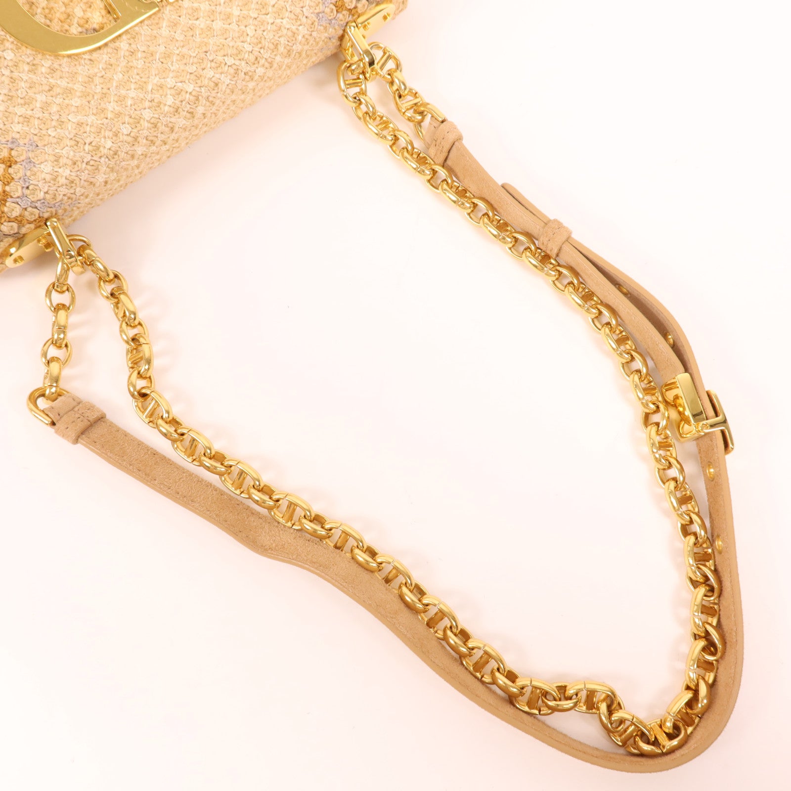 Dior 帆布Caro Bege Lona金扣肩背袋