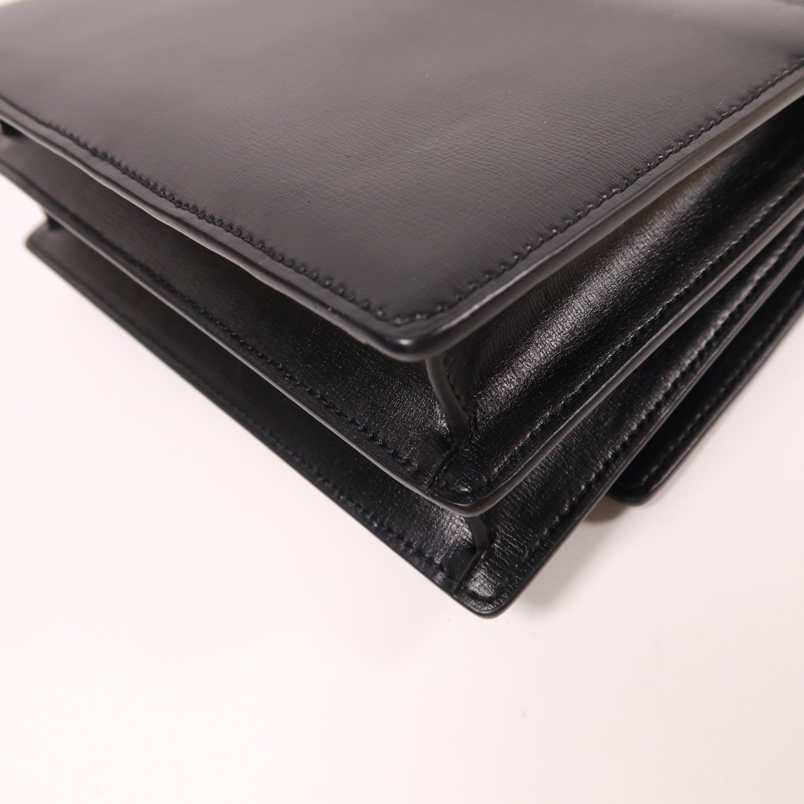 SAINT LAURENT 牛皮皮革Sunset Medium銀扣鏈帶肩背袋