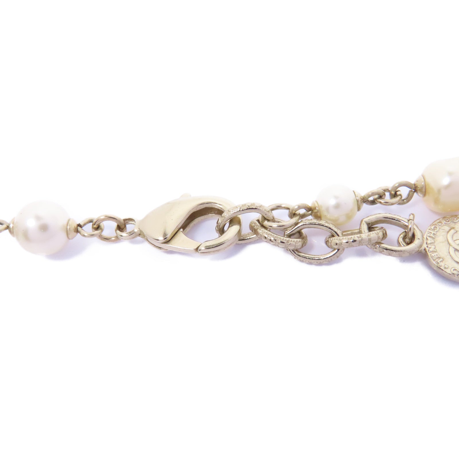CHANEL PVC/金屬Necklace項鍊米色/金色