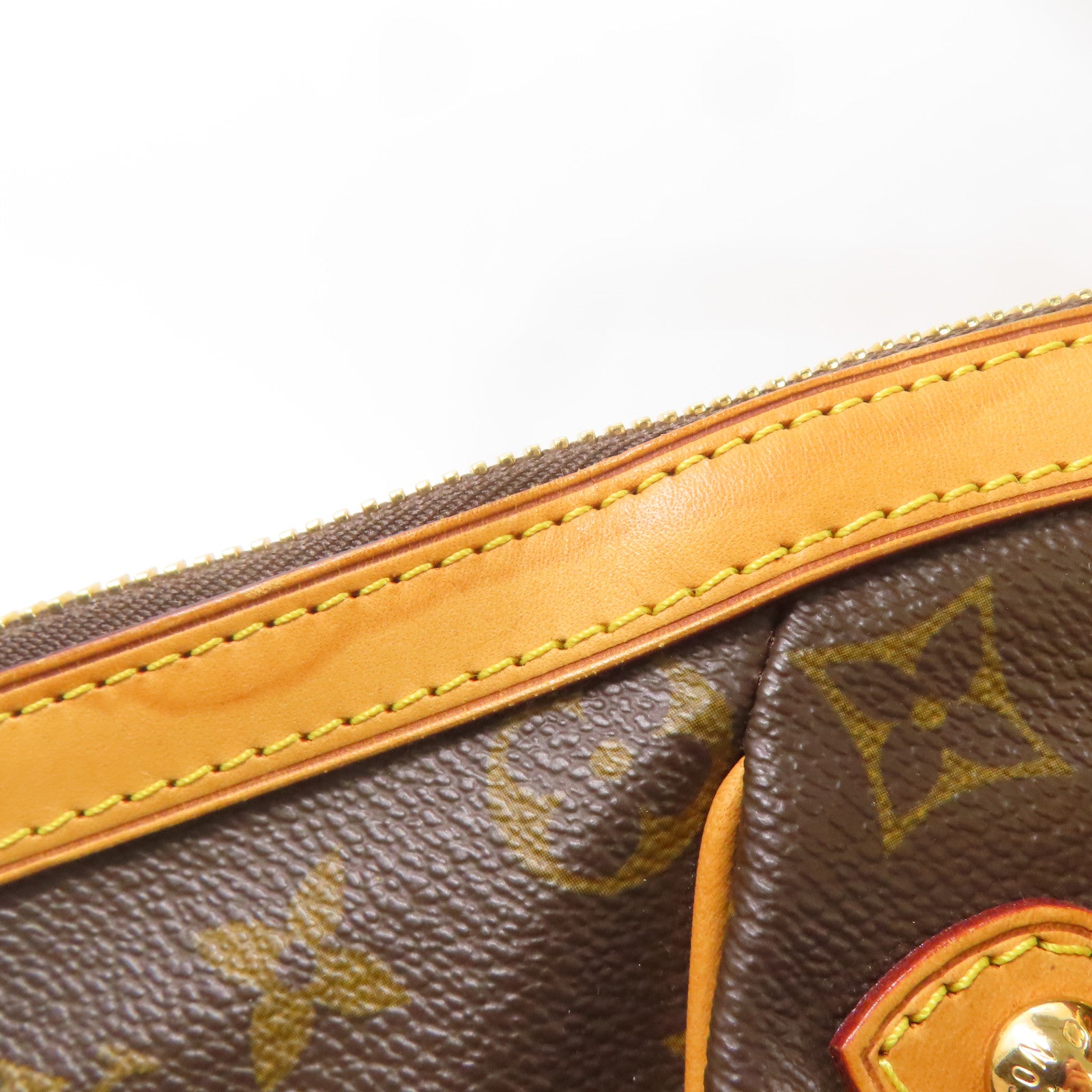 LOUIS VUITTON【激減優惠】 Monogram Tivoli GM金扣肩背袋棕色