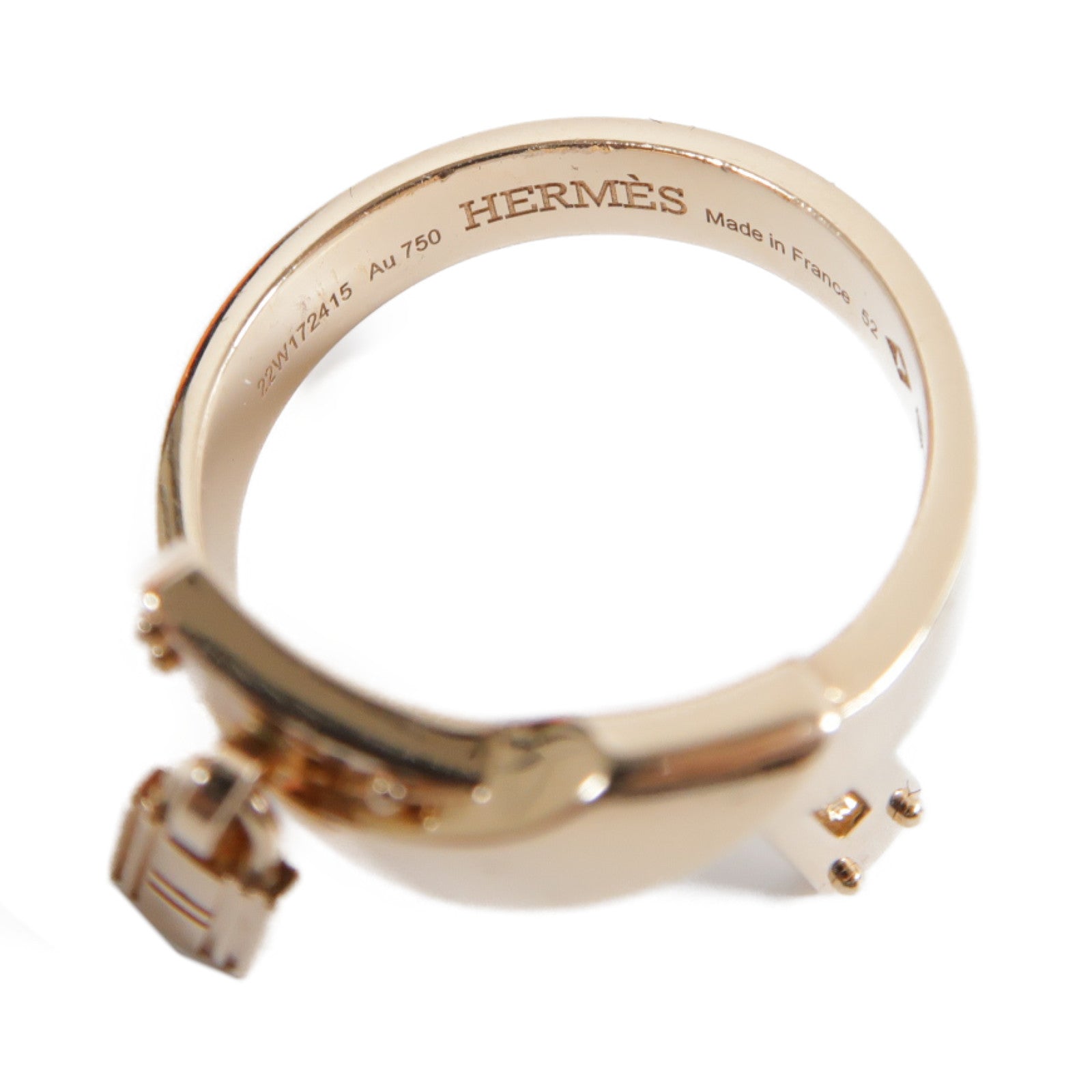 HERMES 【激減優惠】18K玫瑰金Kelly Gavroche Ring戒指US#5.75