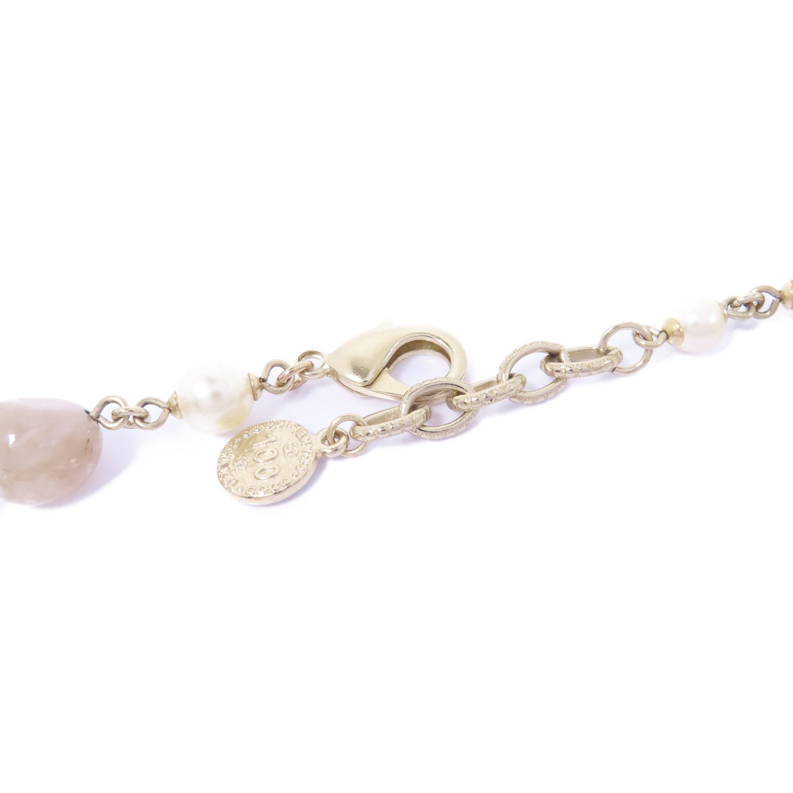 CHANEL PVC/金屬Necklace項鍊米色/金色