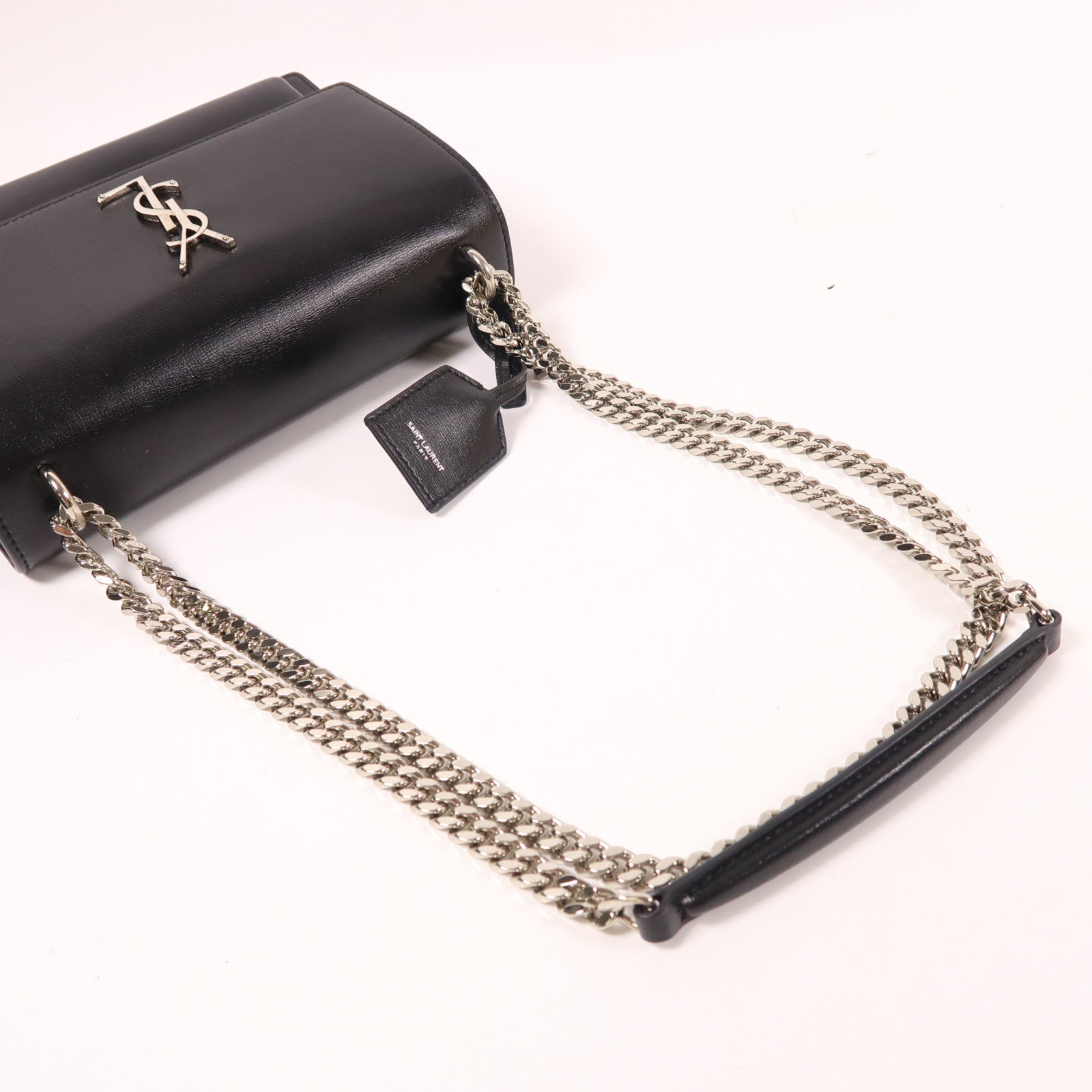 SAINT LAURENT 牛皮皮革Sunset Medium銀扣鏈帶肩背袋