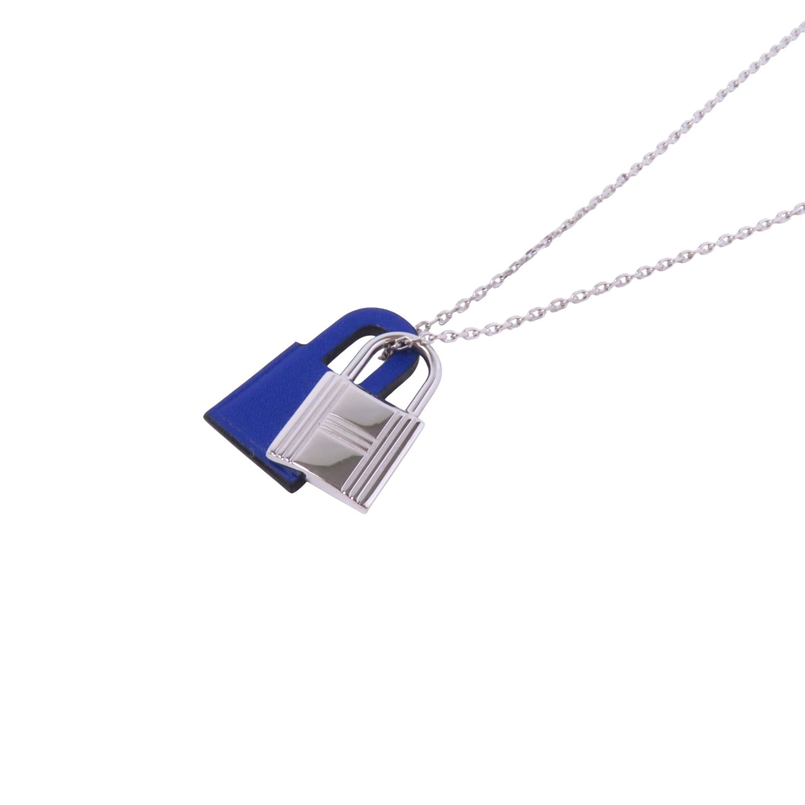HERMES 牛皮皮革O'Kelly Necklace銀扣項鏈