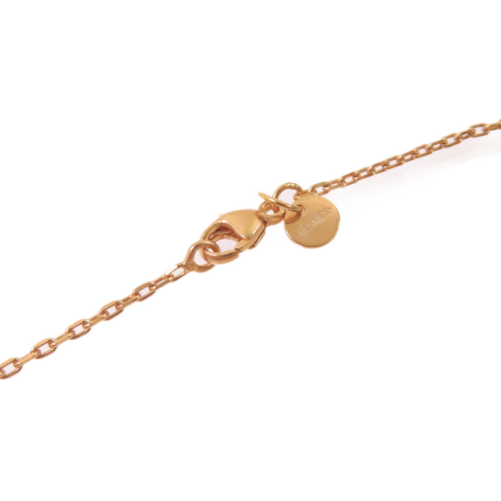 HERMES 金屬/Sweift皮革AS Decoeur Pendant Necklace金扣項鏈黑色/金色