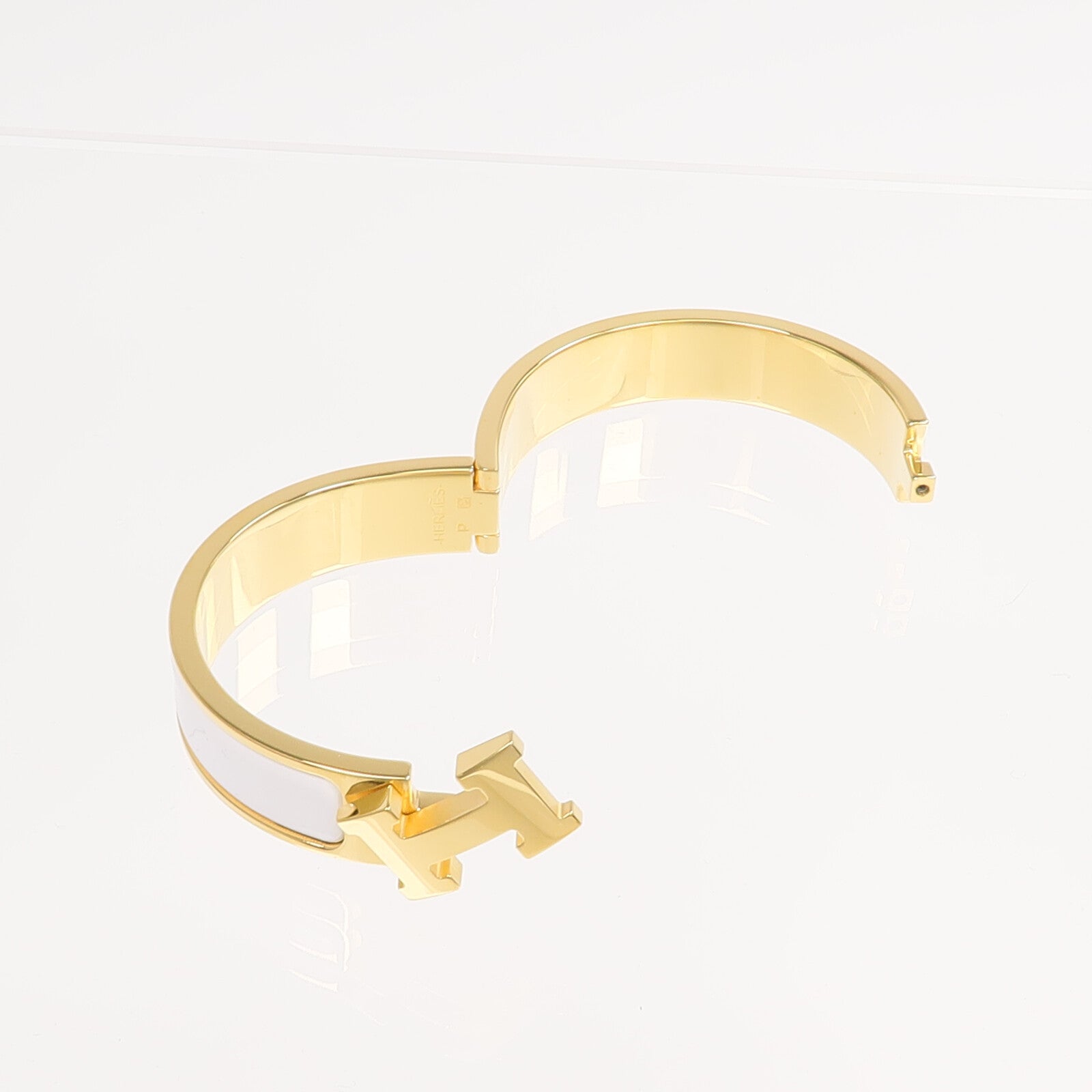 HERMES 金屬/琺瑯Clic H金扣手鐲