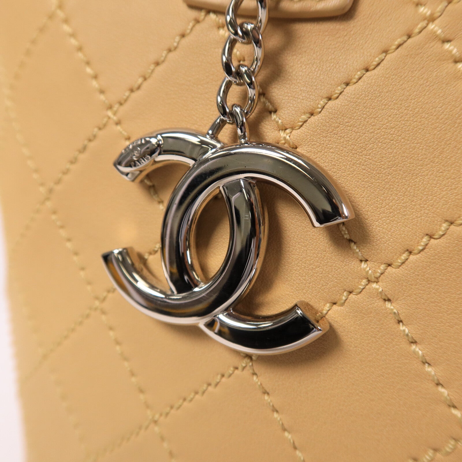 CHANEL 牛皮皮革Tote Bag鏈帶手挽袋