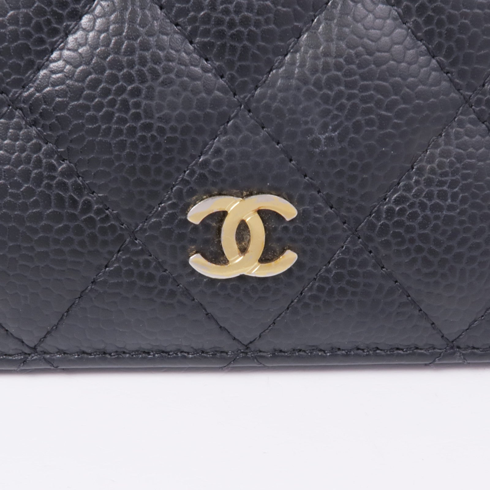 CHANEL 牛皮皮革Long Wallet金扣長錢包