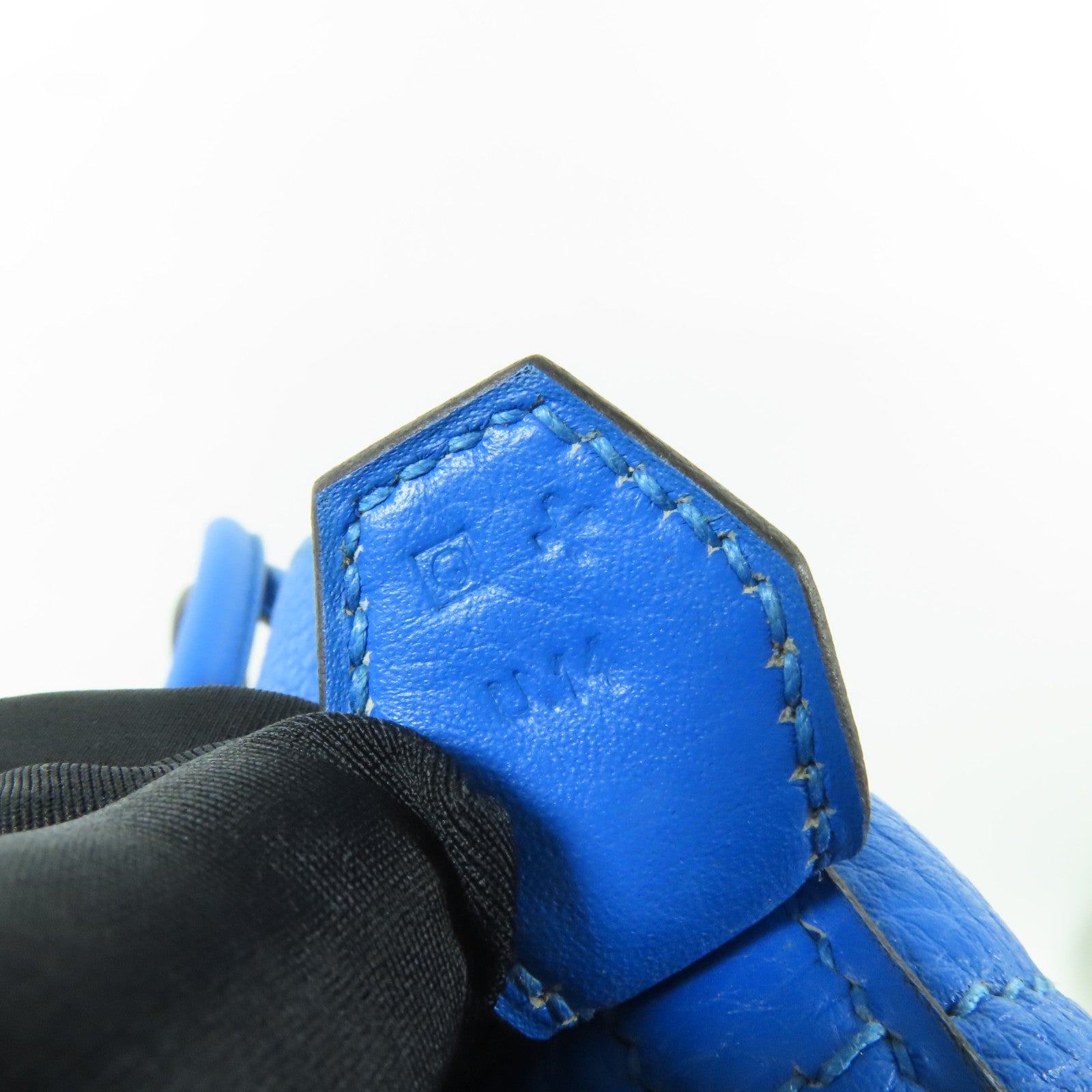 HERMES Clemence皮革Bolide 31銀扣手挽肩背兩用袋/Bleu Zanzibar