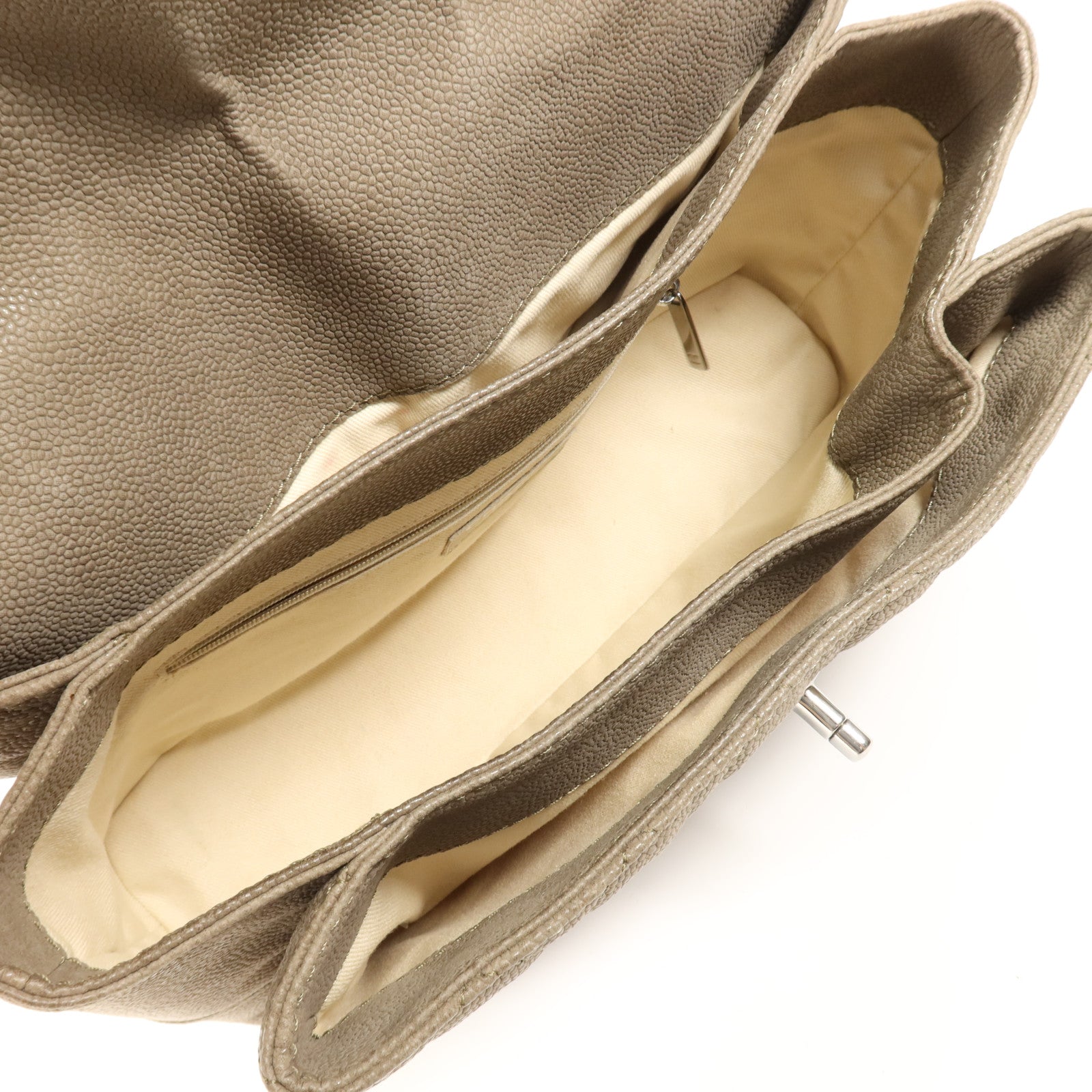 CHANEL 牛皮皮革Shoulder Bag銀扣肩背袋