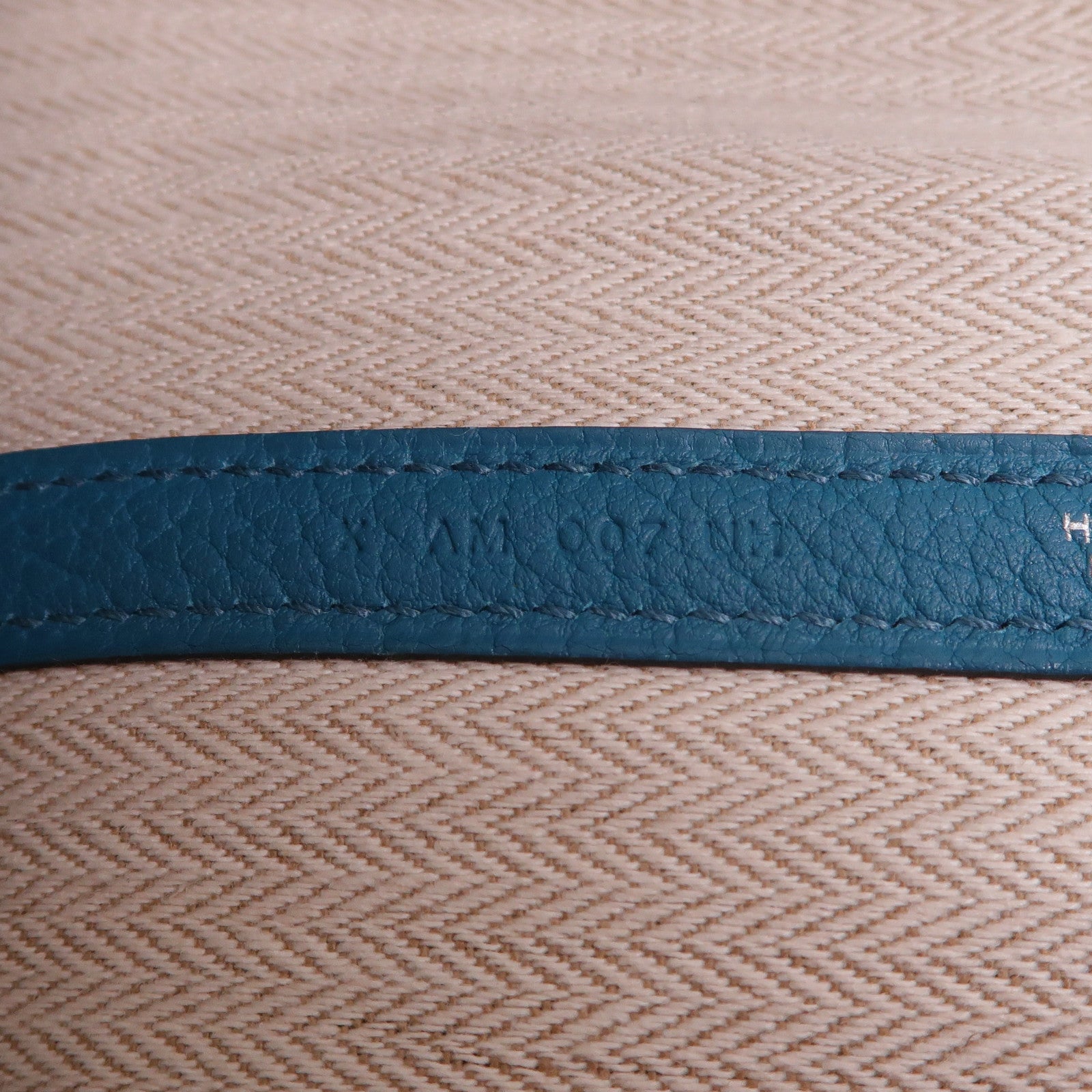 HERMES Negonda皮革Garden Party PM銀扣手挽袋Bleu Izmir