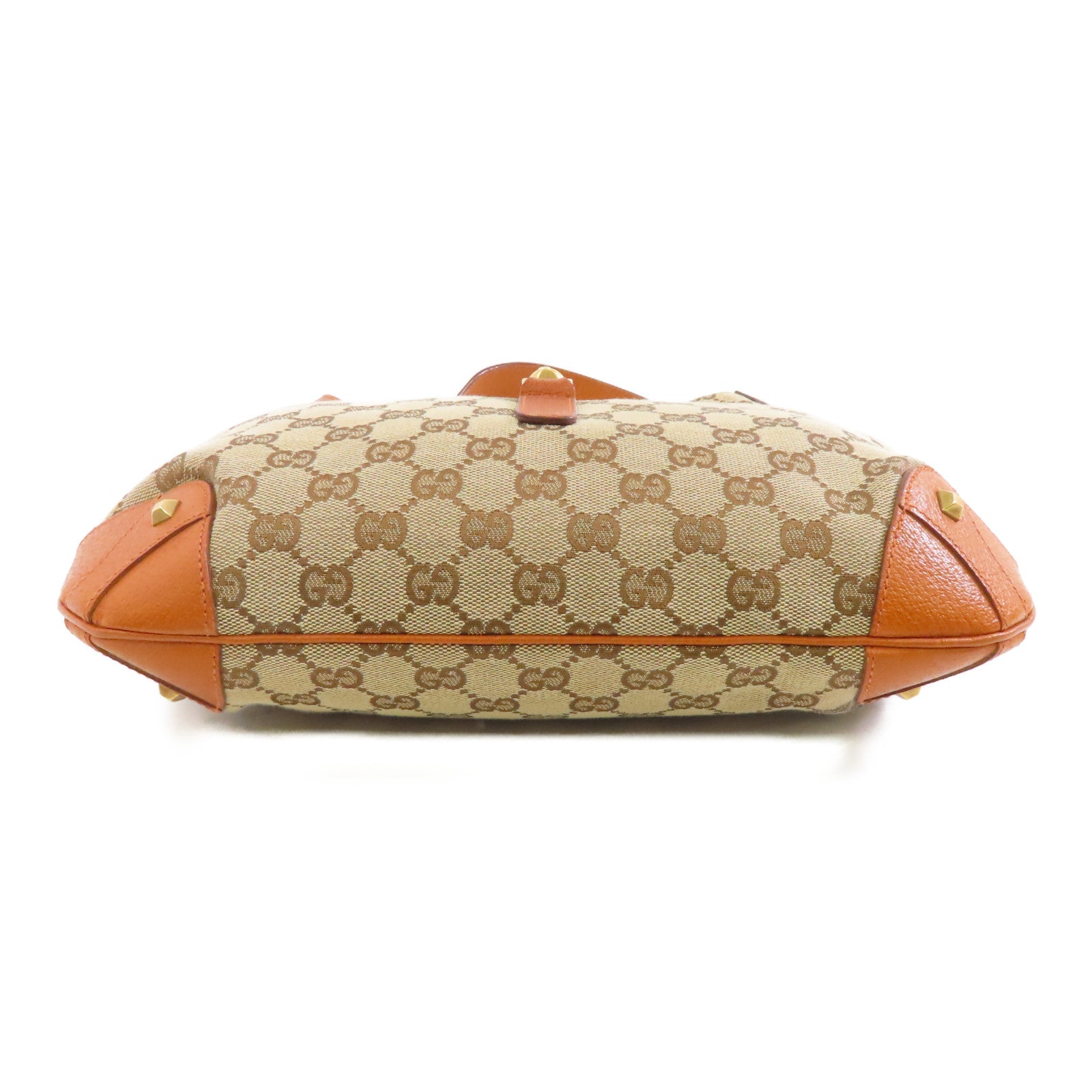 GUCCI 帆布/牛皮皮革Shoulder Bag金扣肩背袋啡色