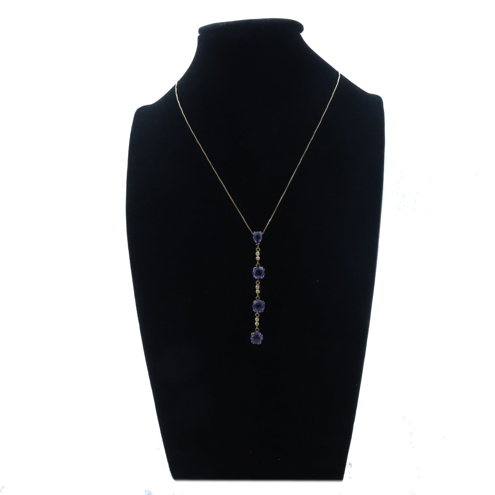 JEWELRY 18K黃金Amethyst/Diamond Necklace紫晶/0.03ct鑽石項鍊#40cm