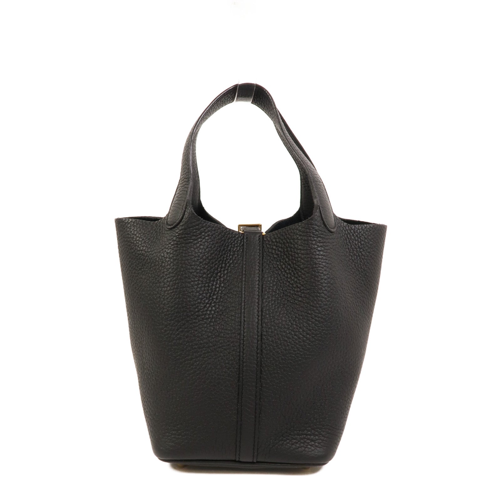 HERMES Clemence皮革Picotin PM手挽袋Noir