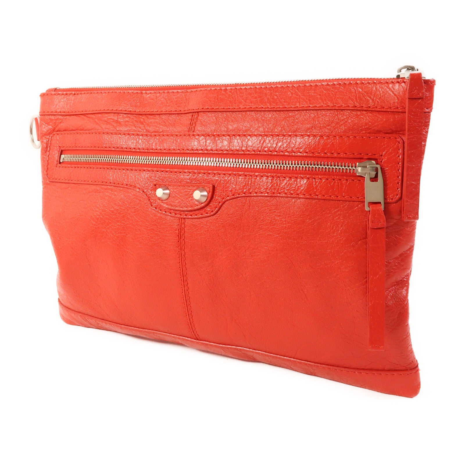 BALENCIAGA 牛皮皮革Pouch金扣手拿包