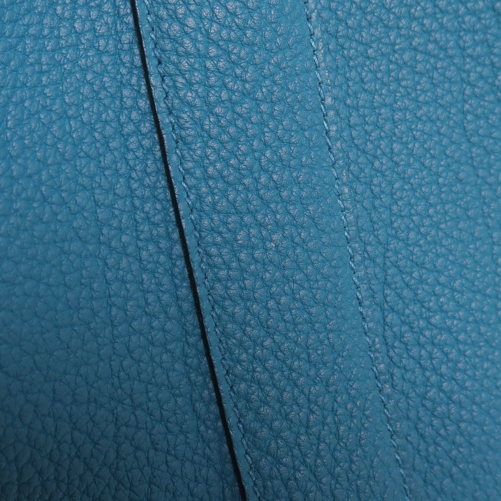HERMES Negonda皮革Garden Party PM銀扣手挽袋Bleu Izmir
