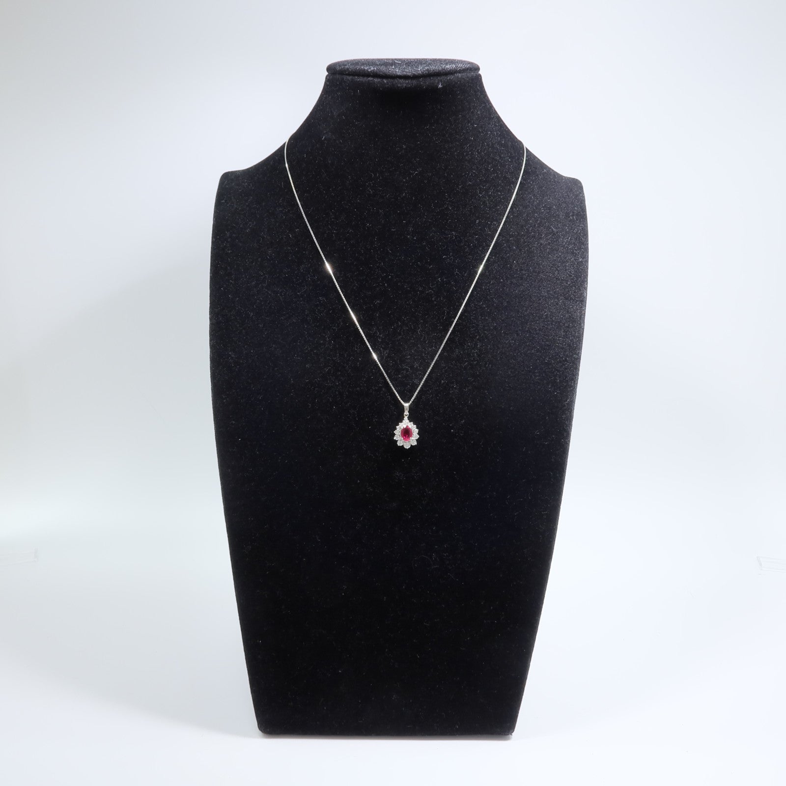 JEWELRY PT900/PT850鉑金Ruby Diamond Necklace紅寶石/鑽石項鍊