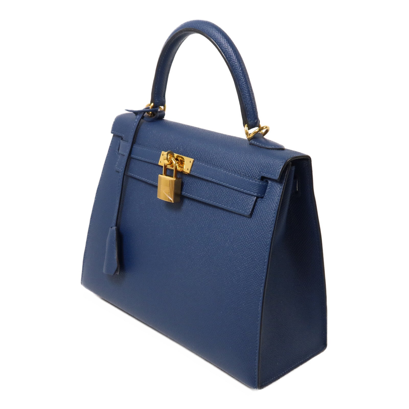 HERMES Epsom皮革皮革Kelly 25手挽肩背兩用袋Deep Blue