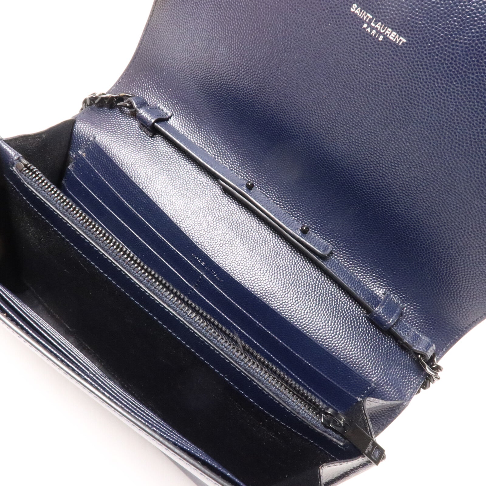 SAINT LAURENT 牛皮皮革Wallet On Chain鏈帶肩背袋
