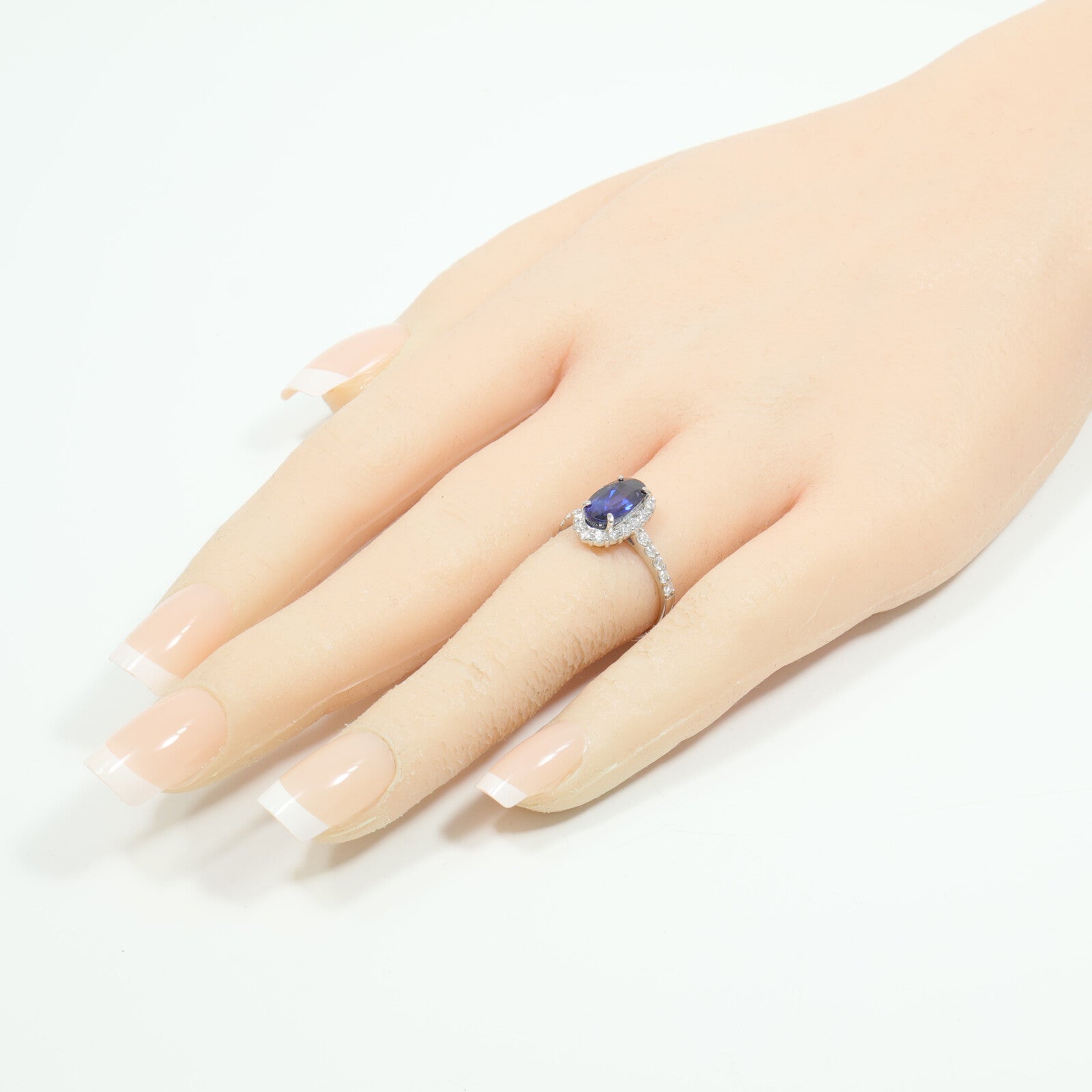 JEWELRY PT900鉑金Sapphire Diamond Ring藍寶石/鑽石戒指