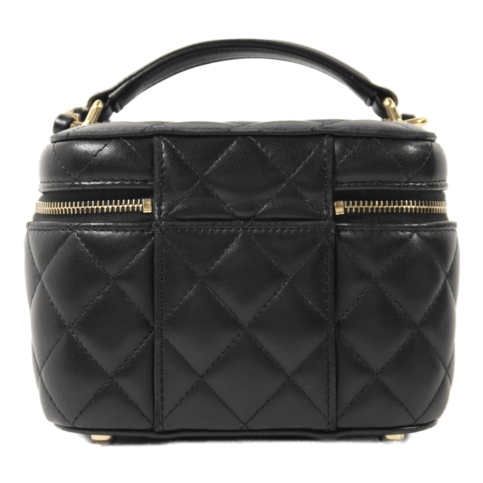 CHANEL 羊皮皮革Vanity Case金扣鏈帶手挽肩背袋