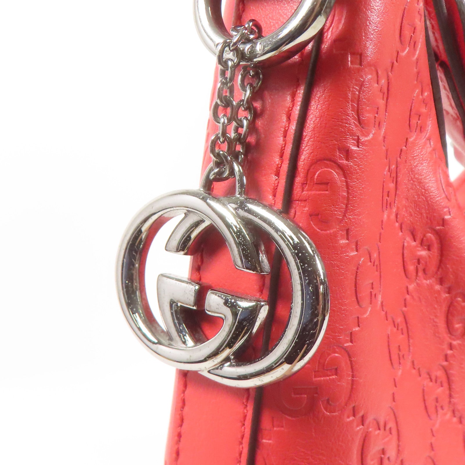 GUCCI 牛皮皮革Shoulder Bag銀扣肩背袋
