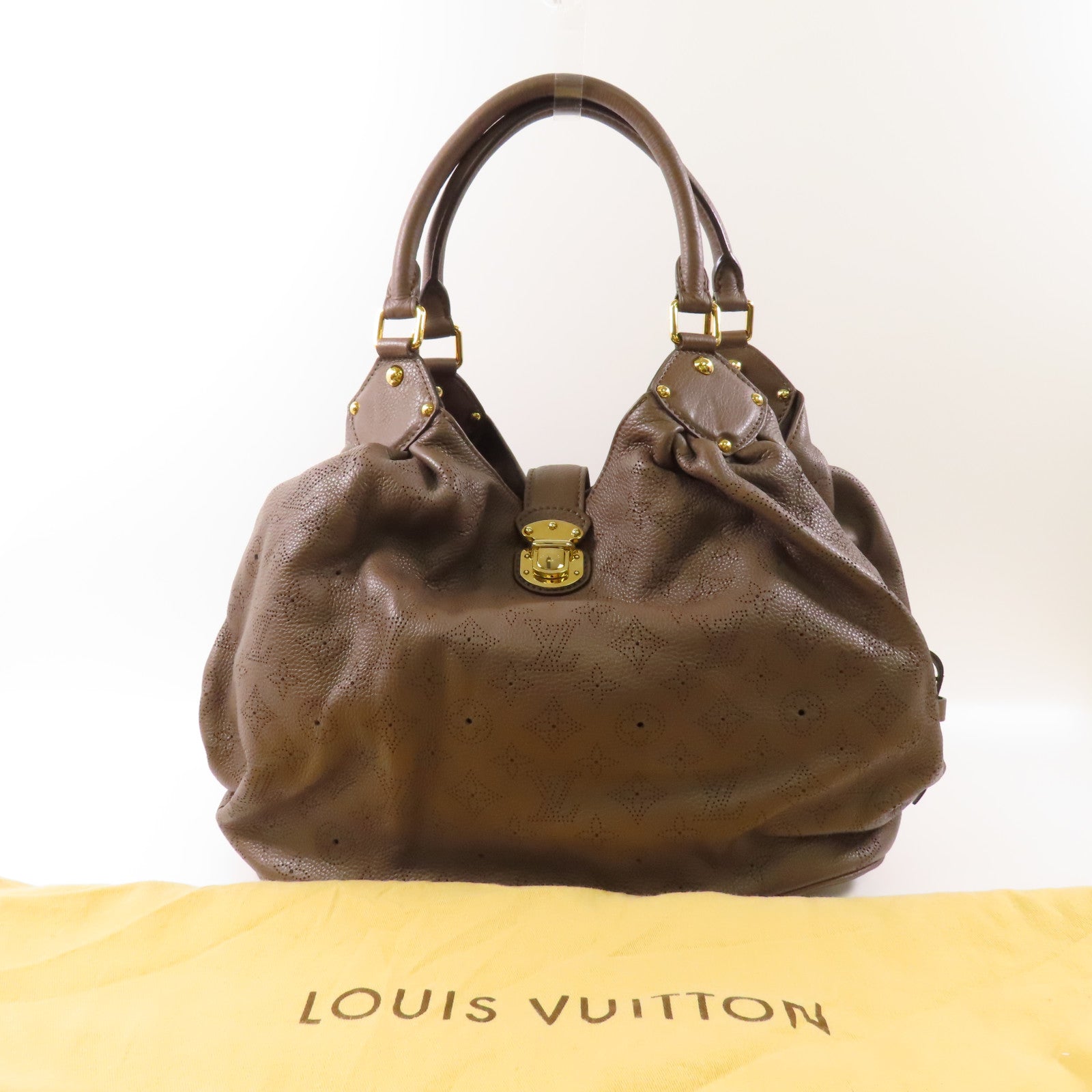 LOUIS VUITTON Mahina皮革Mahina金扣肩背袋