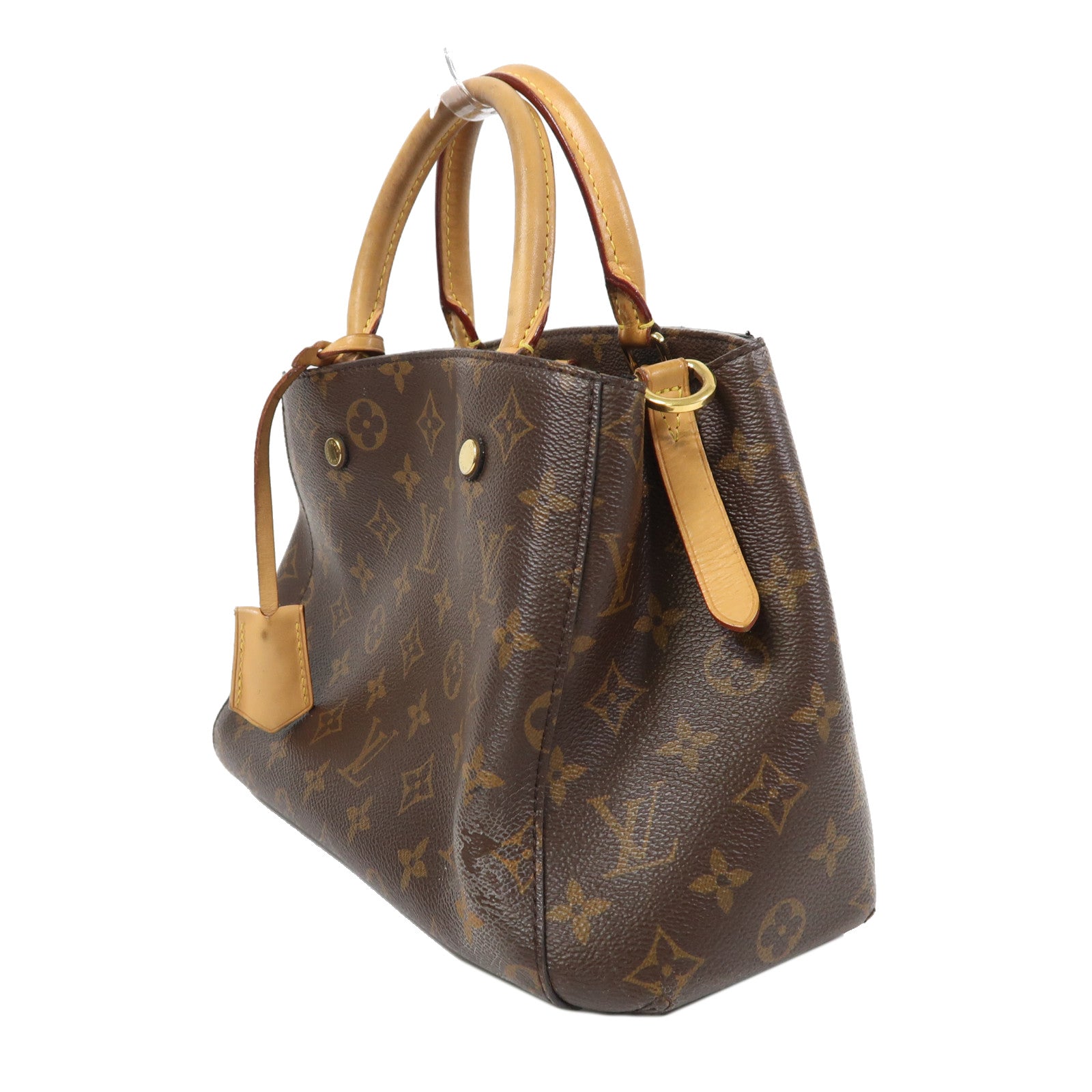 LOUIS VUITTON Monogram Montaigne BB金扣手挽肩背兩用袋棕色
