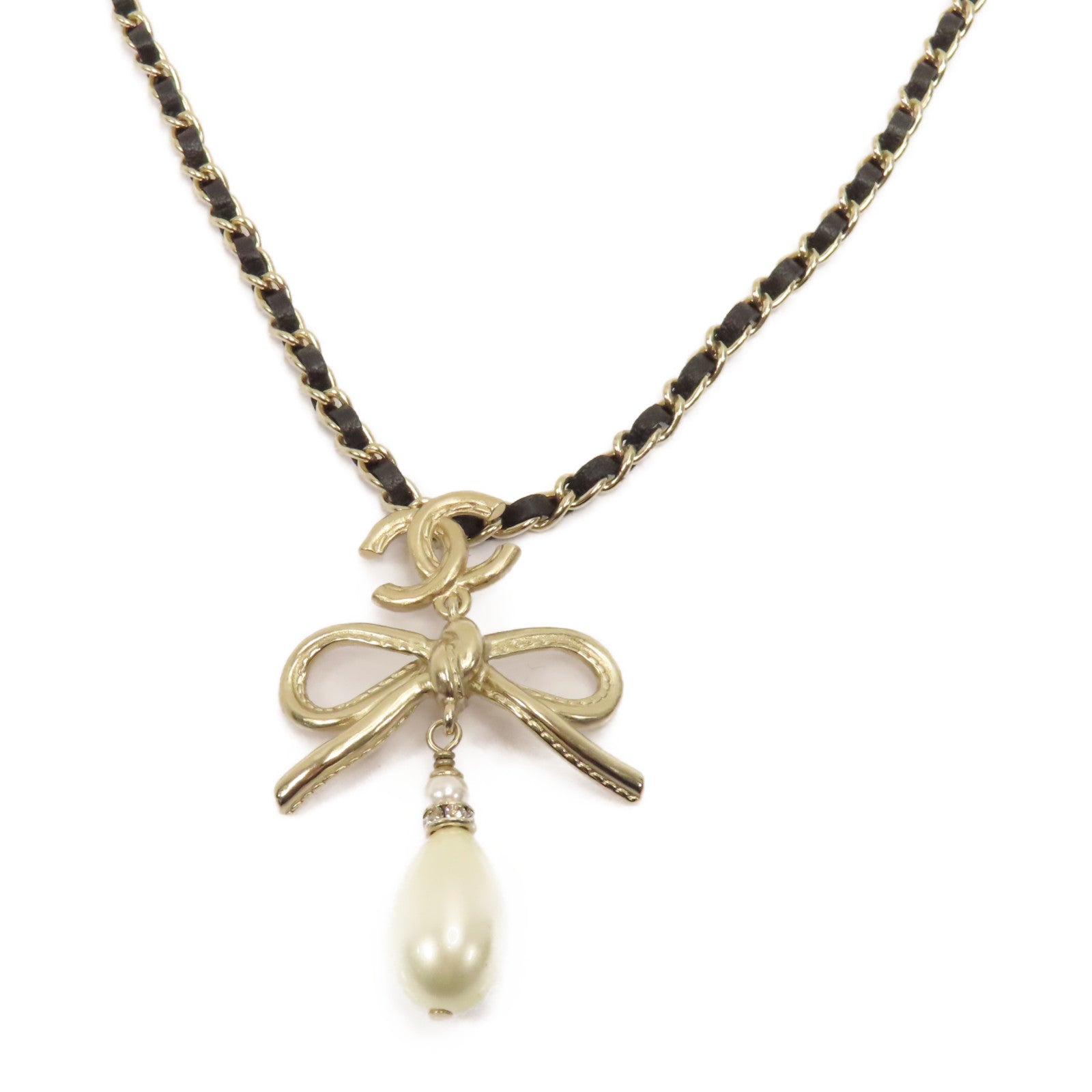 CHANEL PVC/金屬Necklace項鍊黑色/金色