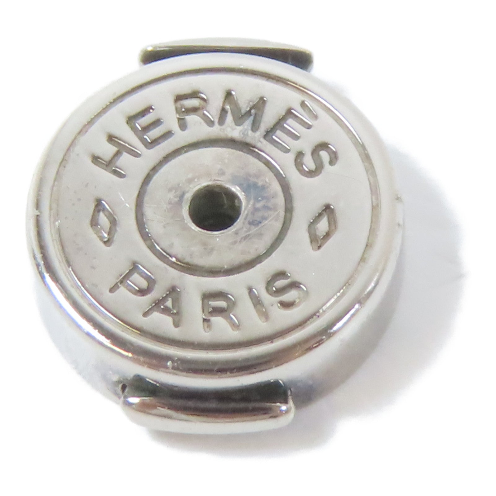 HERMES 金屬Cube H耳環Malachite/綠色/銀色
