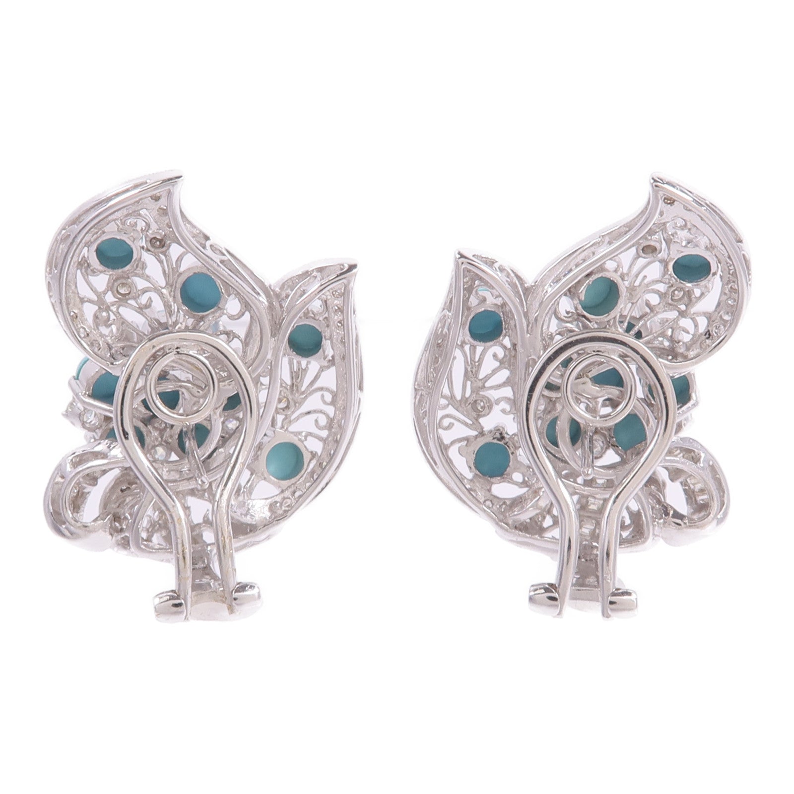 JEWELRY 18K白金Turquoise Diamond Earrings綠松石/鑽石耳環