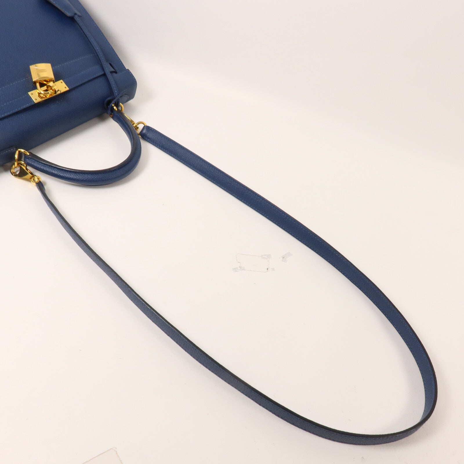 HERMES Epsom皮革皮革Kelly 25手挽肩背兩用袋Deep Blue