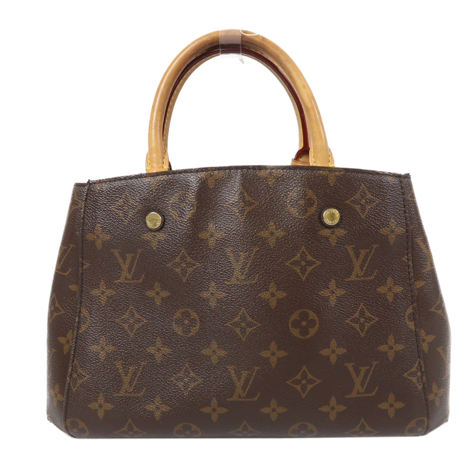 LOUIS VUITTON Monogram Montaigne BB金扣手挽肩背兩用袋棕色