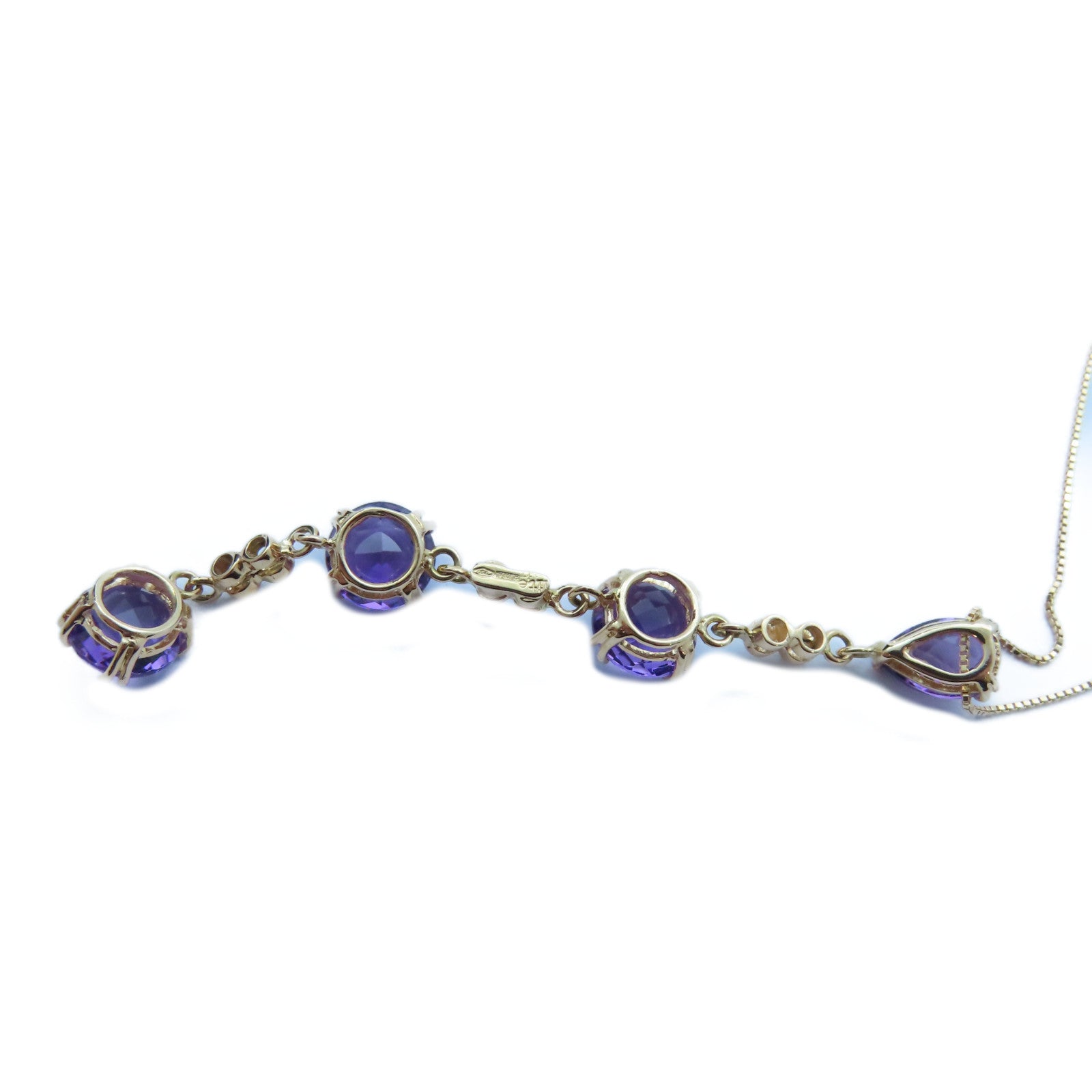 JEWELRY 18K黃金Amethyst/Diamond Necklace紫晶/0.03ct鑽石項鍊#40cm