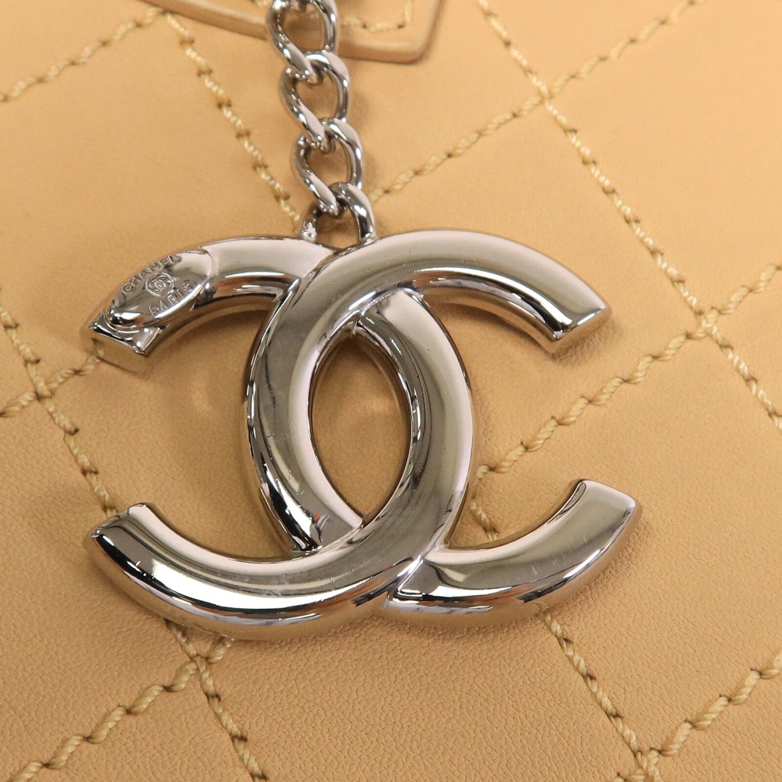 CHANEL 牛皮皮革Tote Bag鏈帶手挽袋