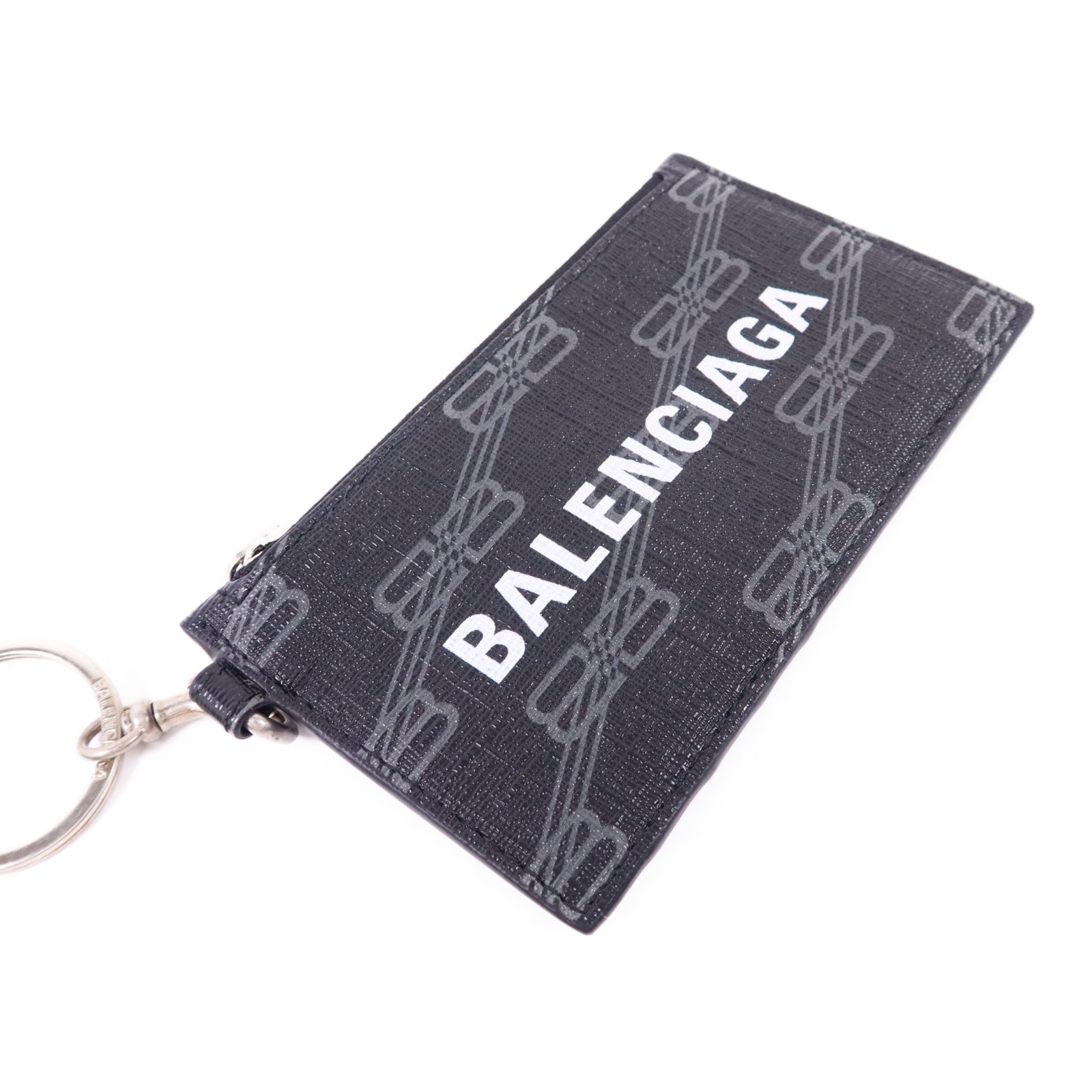 BALENCIAGA 塗層帆布Card Case銀扣卡片套