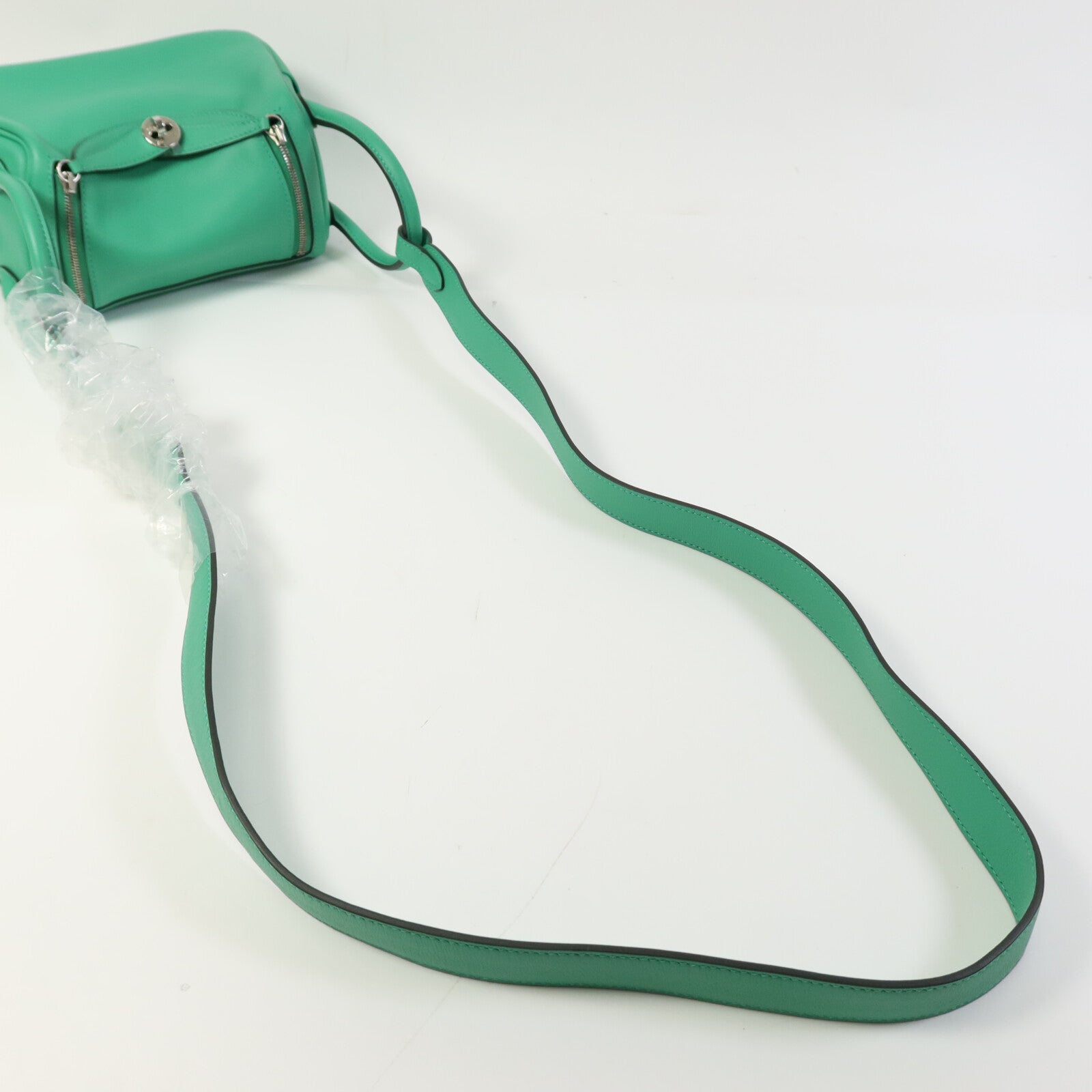 HERMES Swift皮革Mini Lindy金扣手挽肩背兩用袋Menthe