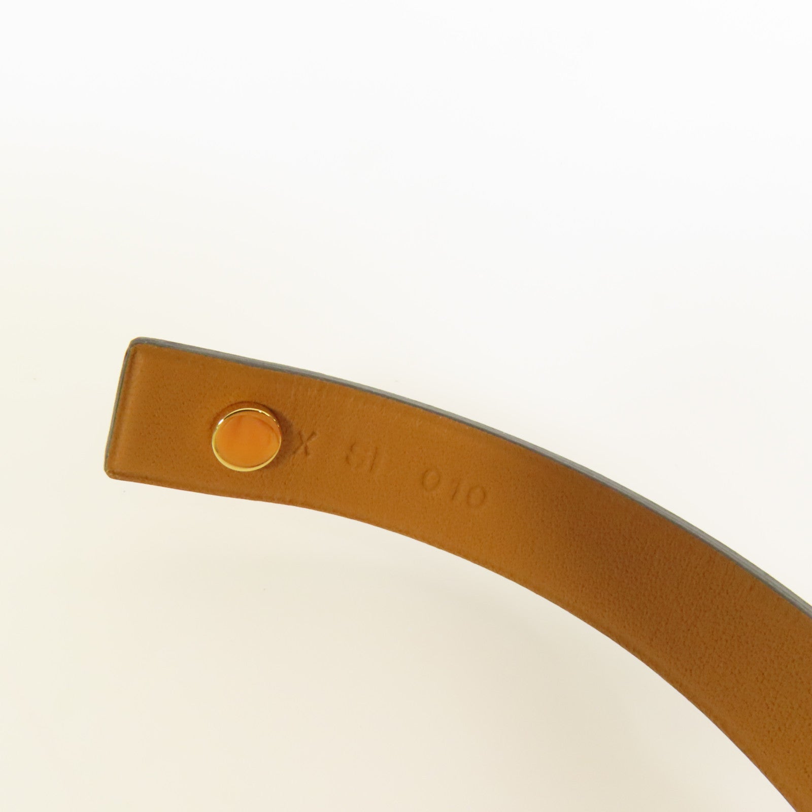 HERMES Swift皮革Mini Dog Bracelet金扣手帶