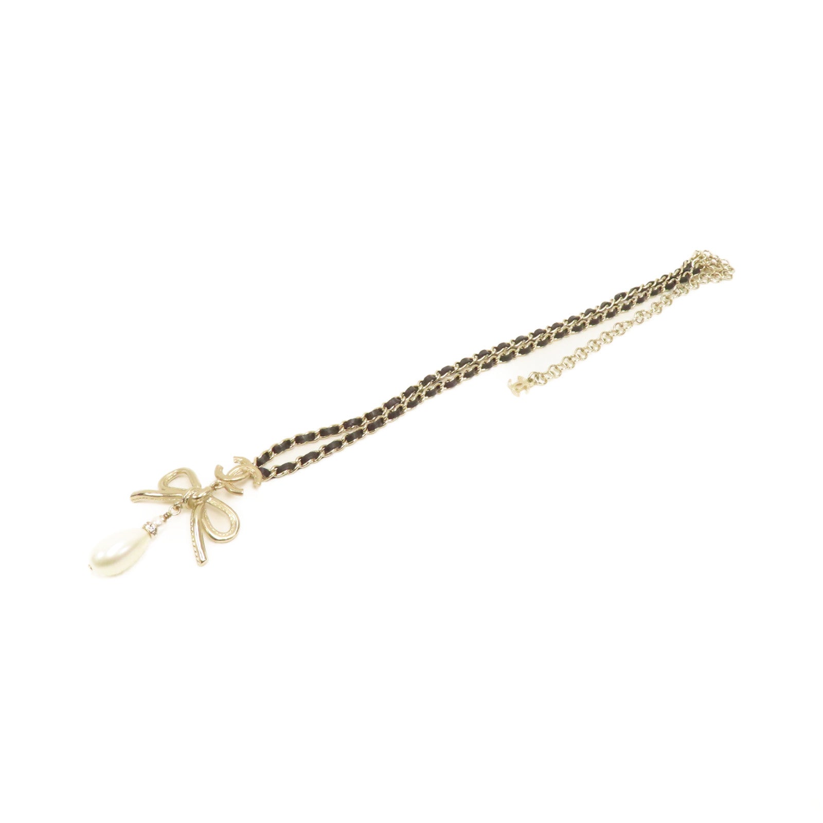 CHANEL PVC/金屬Necklace項鍊黑色/金色