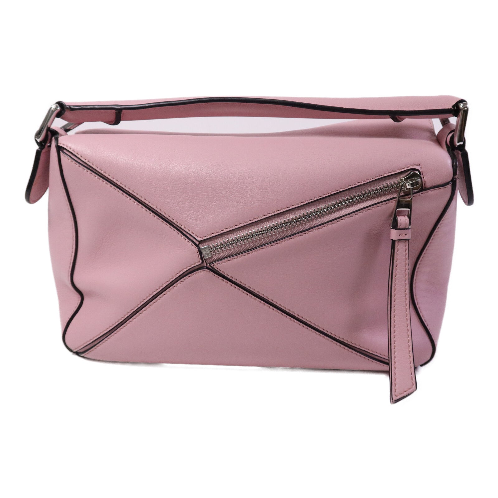 LOEWE 牛皮皮革Puzzle Small銀扣手挽肩背兩用袋
